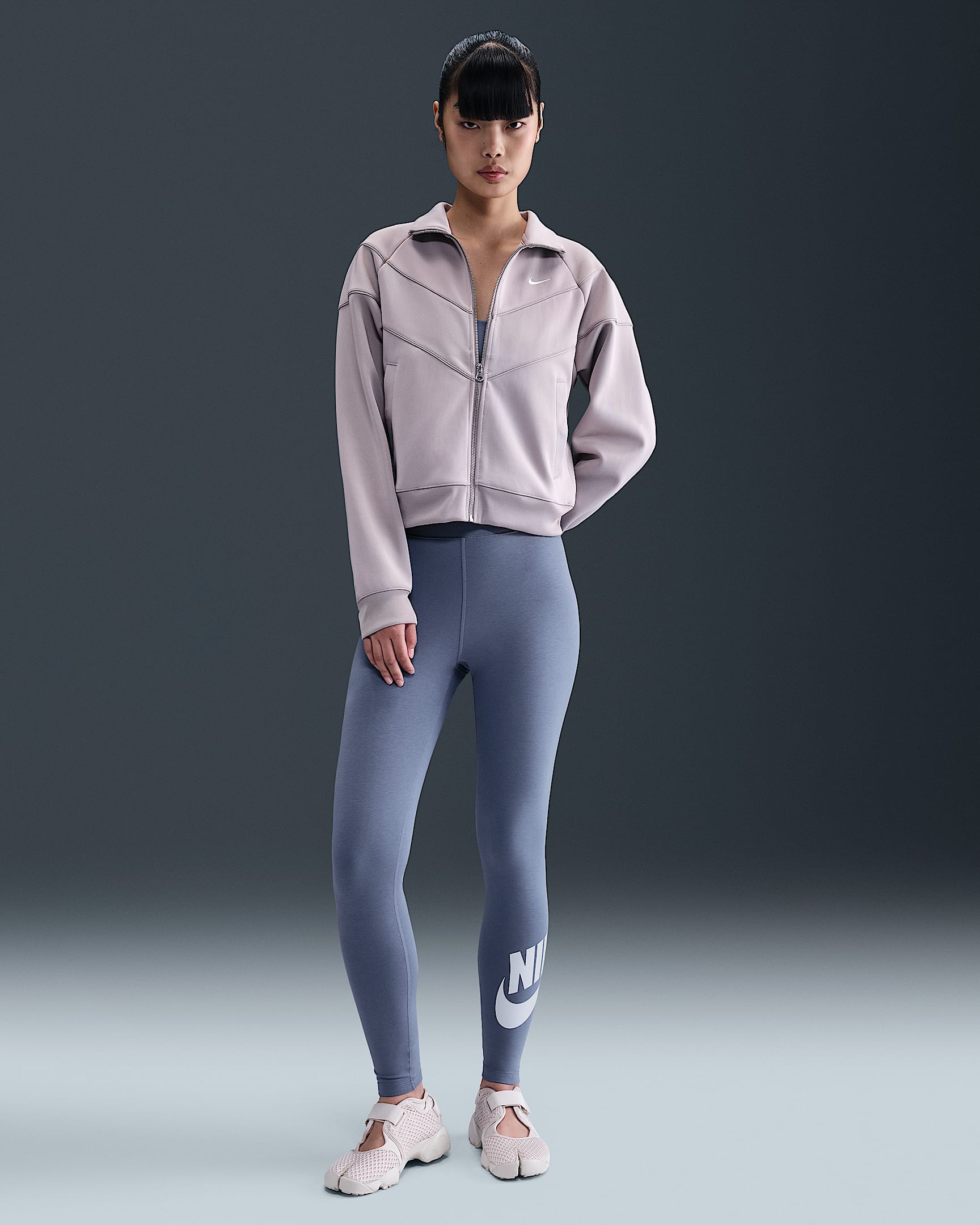 Nike Sportswear Classics Women's High-Waisted Graphic Leggings - World Indigo/White