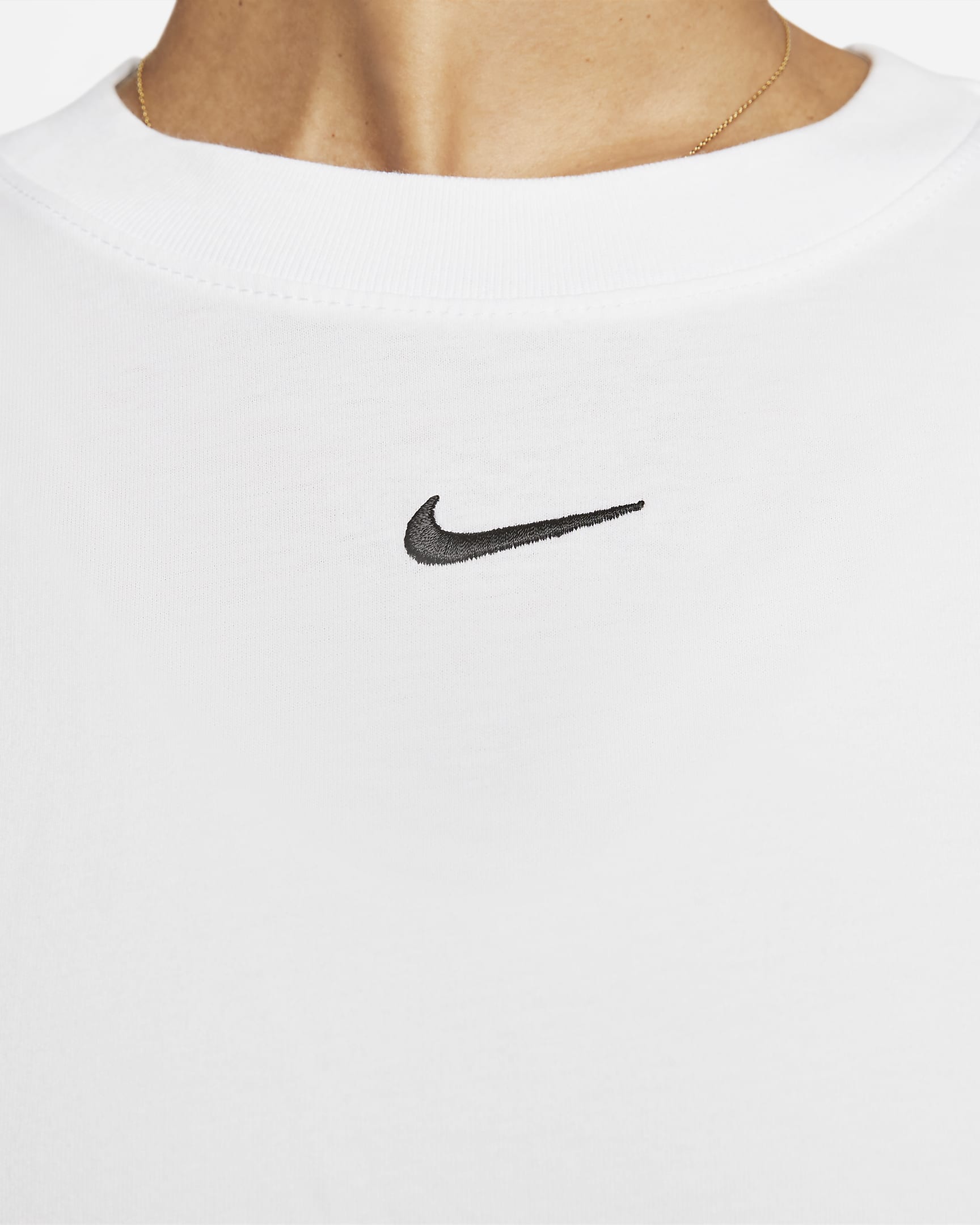 Dámské volnější tričkové šaty Nike Sportswear Chill Knit - Bílá/Černá