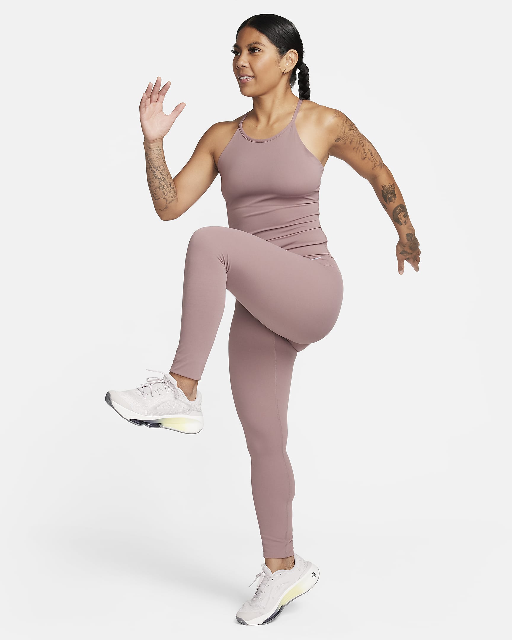 Canotta Dri-FIT Nike Zenvy – Donna - Smokey Mauve/Bianco