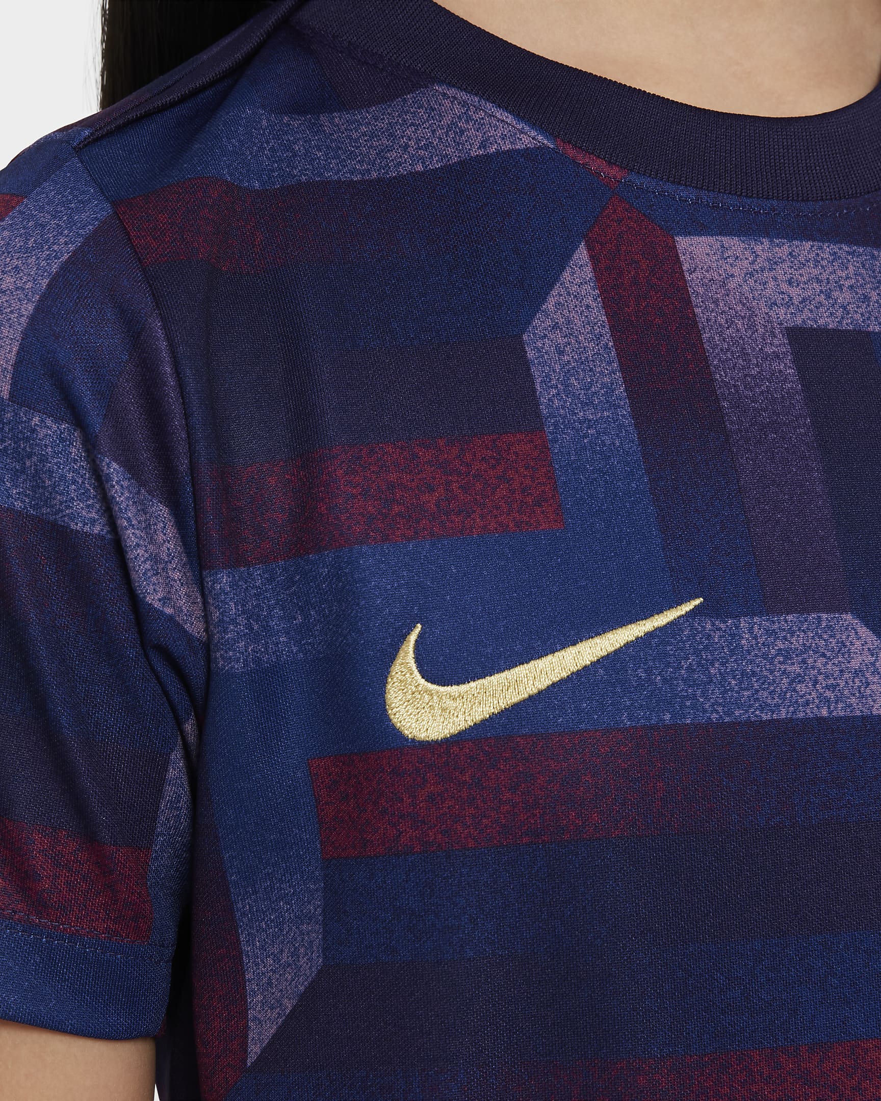 Maglia da calcio pre-partita a manica corta Nike Dri-FIT Inghilterra Academy Pro – Ragazzo/a - Purple Ink/Purple Ink/Sesame