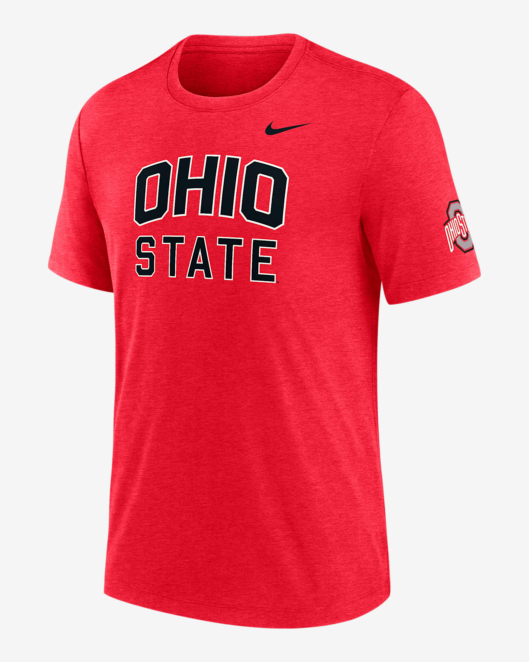 Ohio State Campus Collegiate Block Men's Nike College T-Shirt - Red Heather