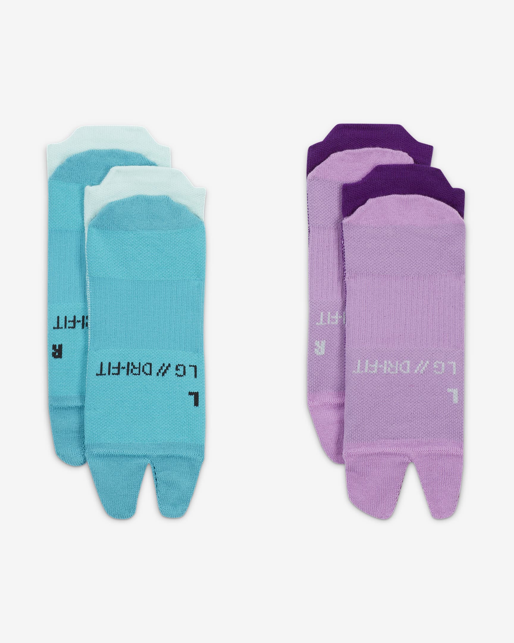 Nike Everyday Plus Lightweight No-Show Split-Toe Socks (2 Pairs) - Multi-Colour