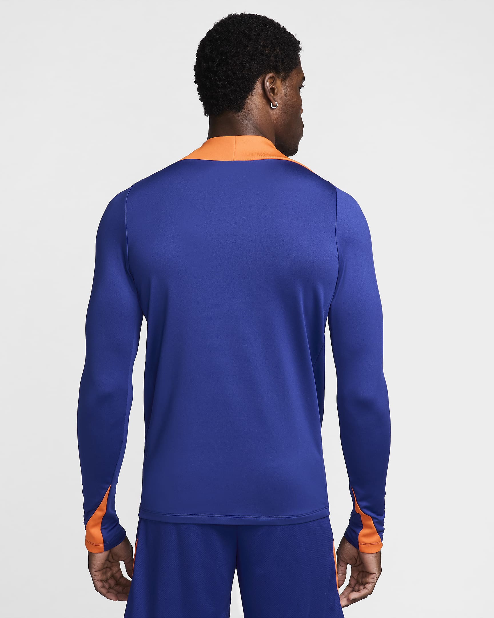 Haut d'entraînement de foot Nike Dri-FIT Pays-Bas Strike pour homme - Deep Royal Blue/Safety Orange/Safety Orange