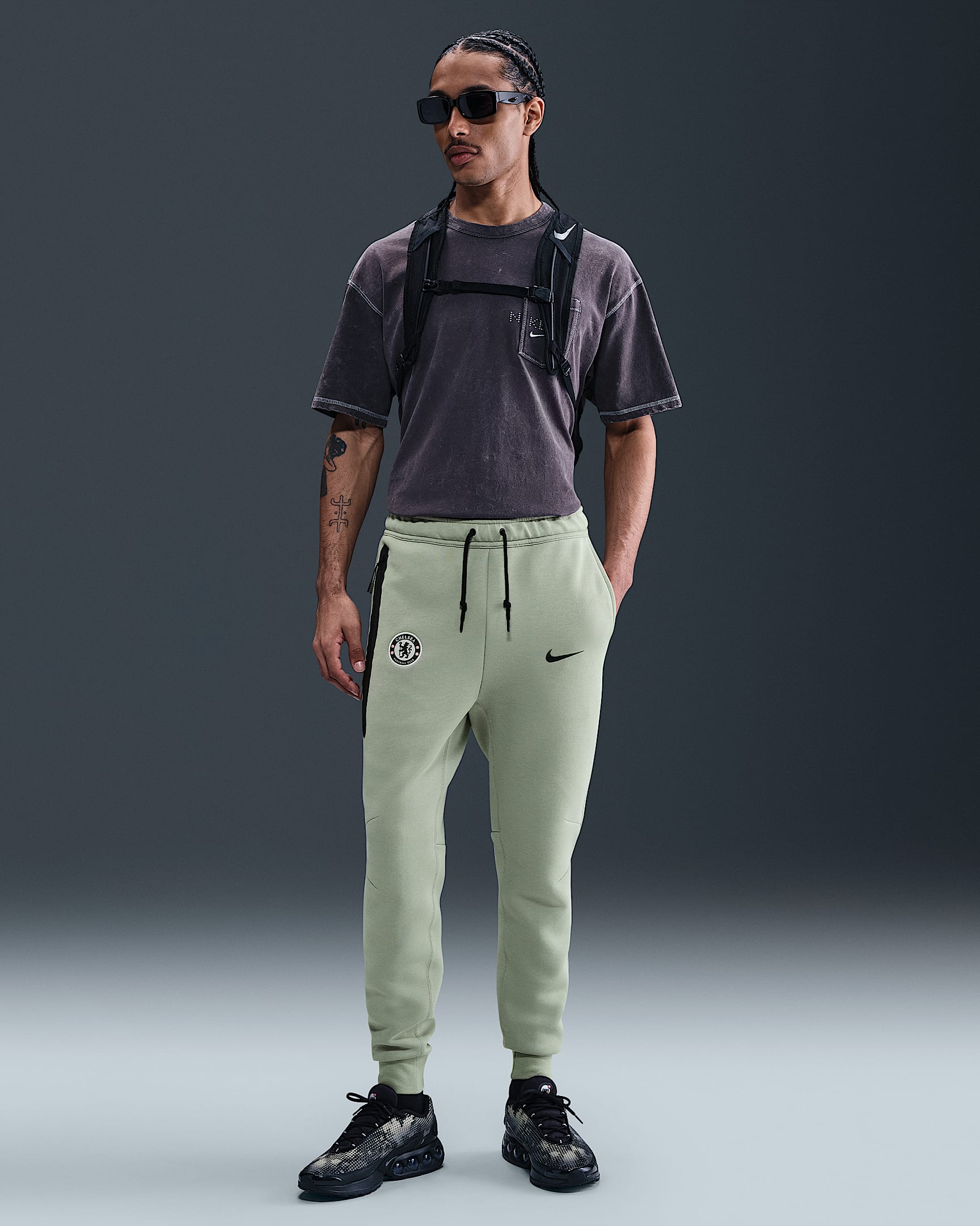 Chelsea FC Tech Nike Football joggebukse i fleece til herre - Jade Horizon/Galactic Jade