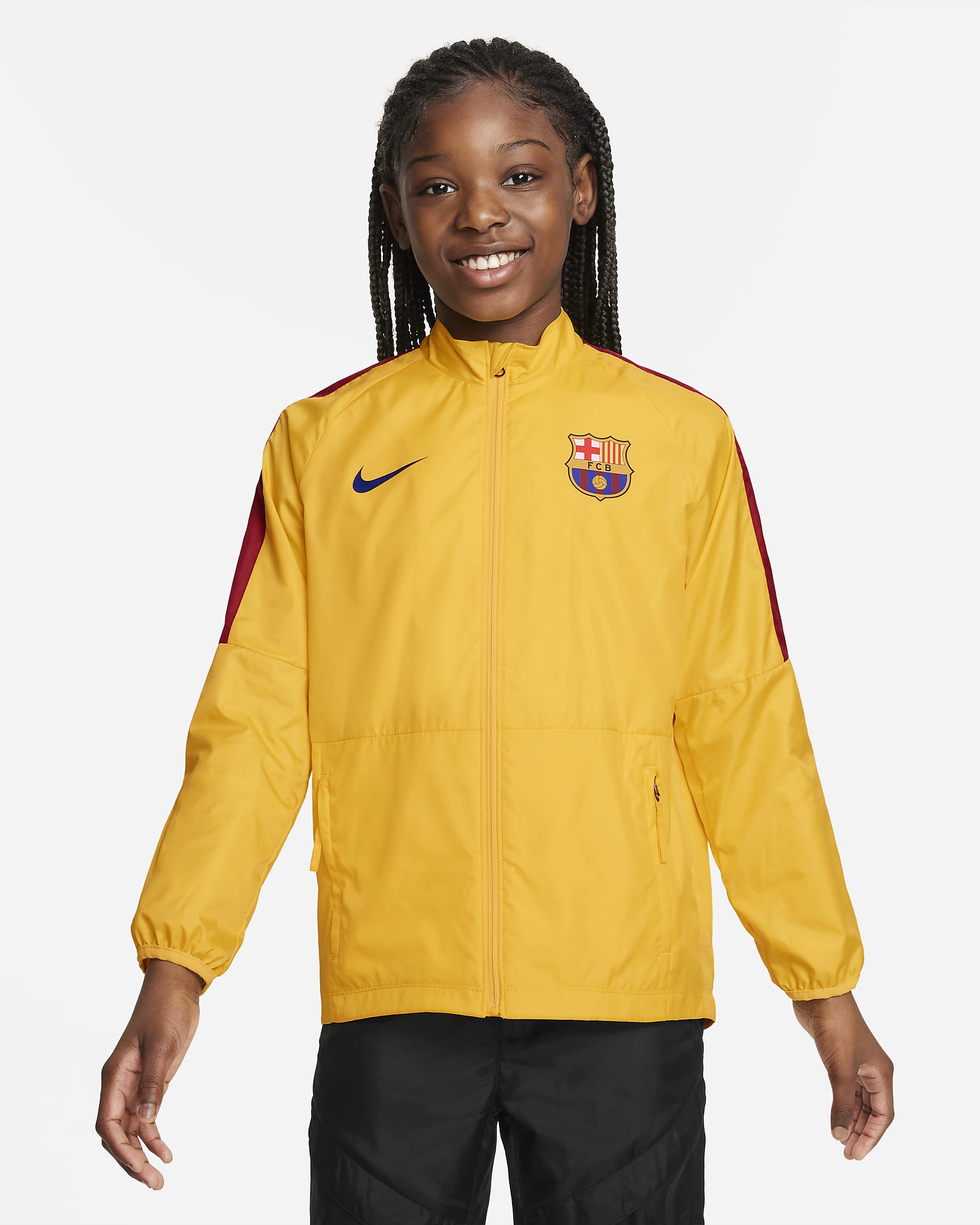 FC Barcelona Repel Academy AWF Big Kids' Soccer Jacket.