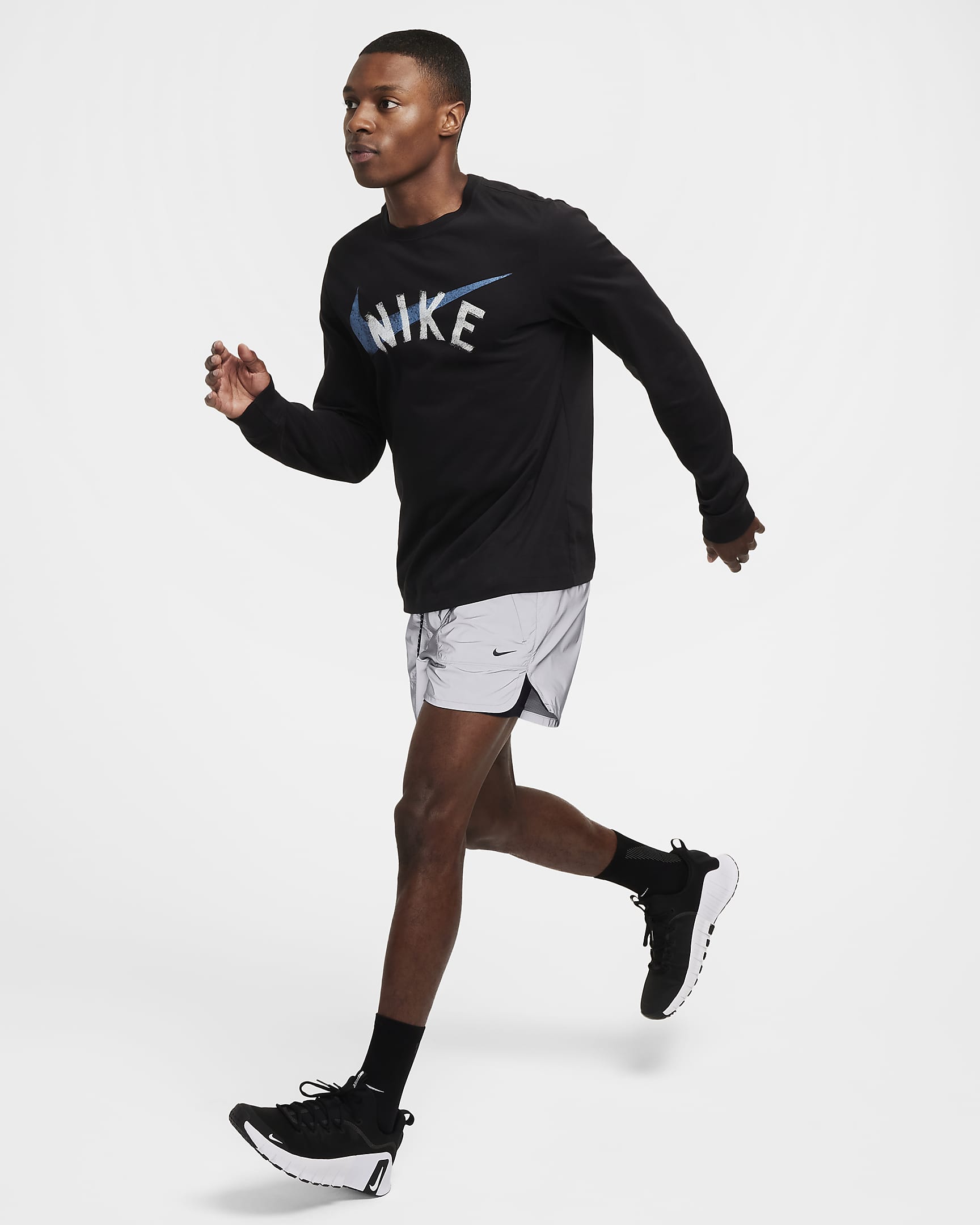 Nike Running Division Dri-FIT ADV 10 cm-es, fényvisszaverő, 2 az 1-ben férfi futórövidnadrág - Reflect Silver/Fekete