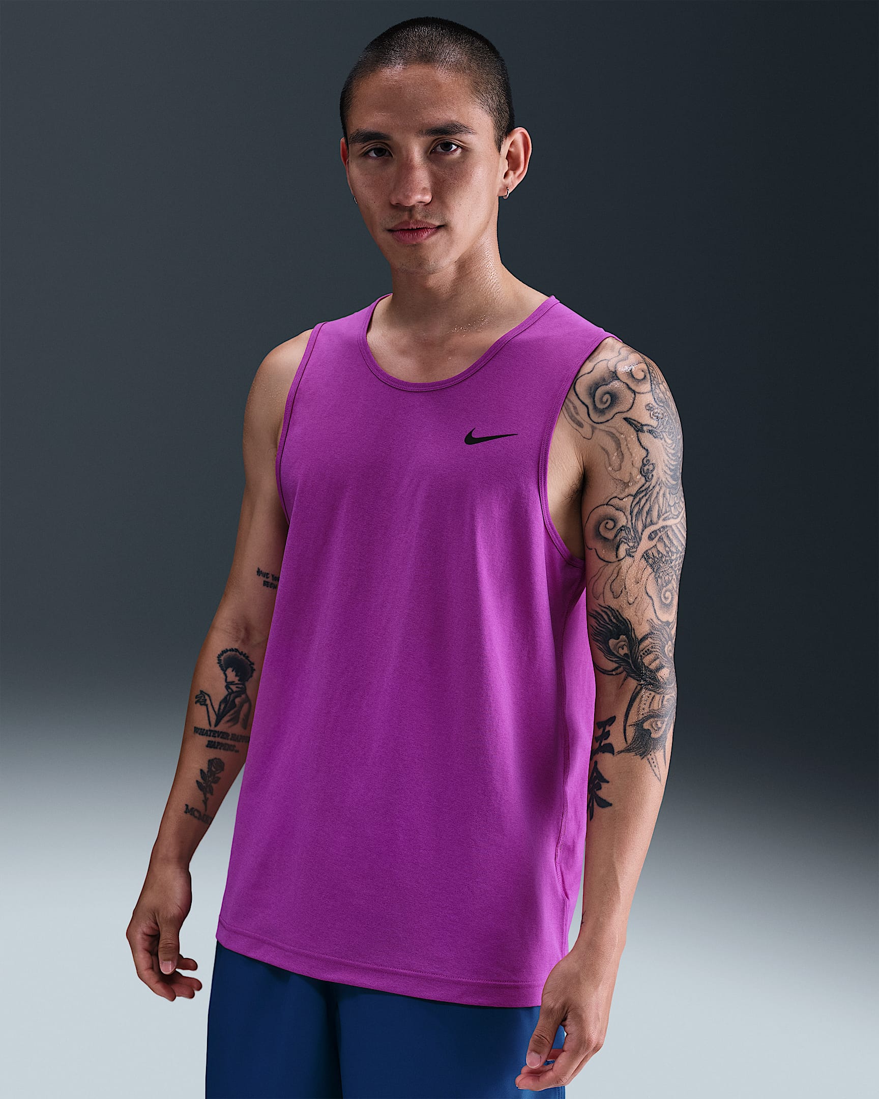 เสื้อกล้ามฟิตเนสแขนกุดผู้ชาย Nike Dri-FIT Hyverse - Vivid Purple/ดำ