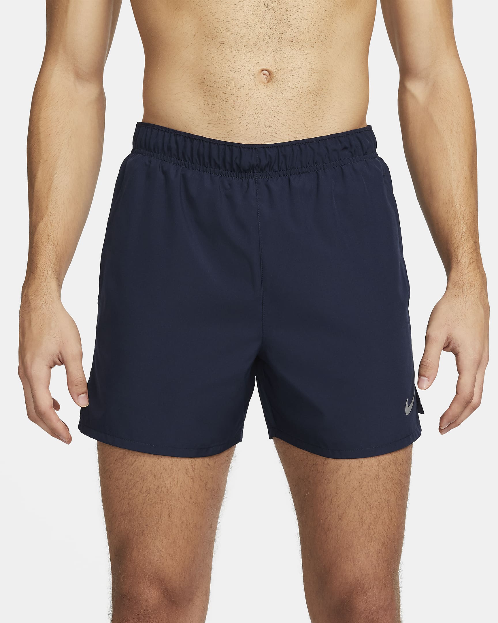 Shorts de correr Dri-FIT de 13 cm con forro de ropa interior para hombre Nike Challenger - Obsidiana/Obsidiana/Negro