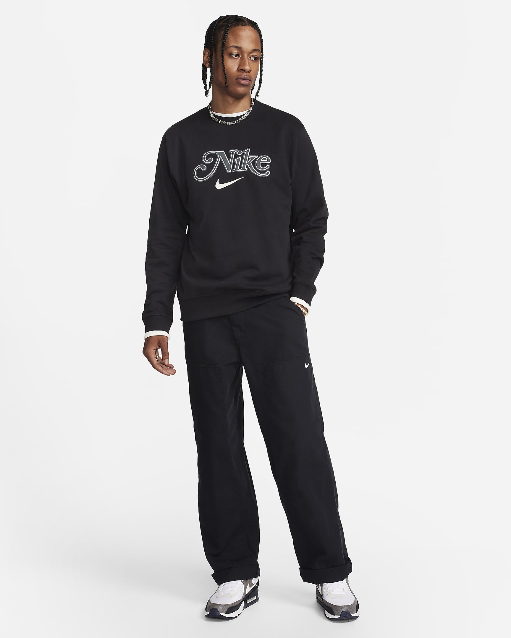 Nike Sportswear Mens Fleece Crew Neck Sweatshirt Nike Lu