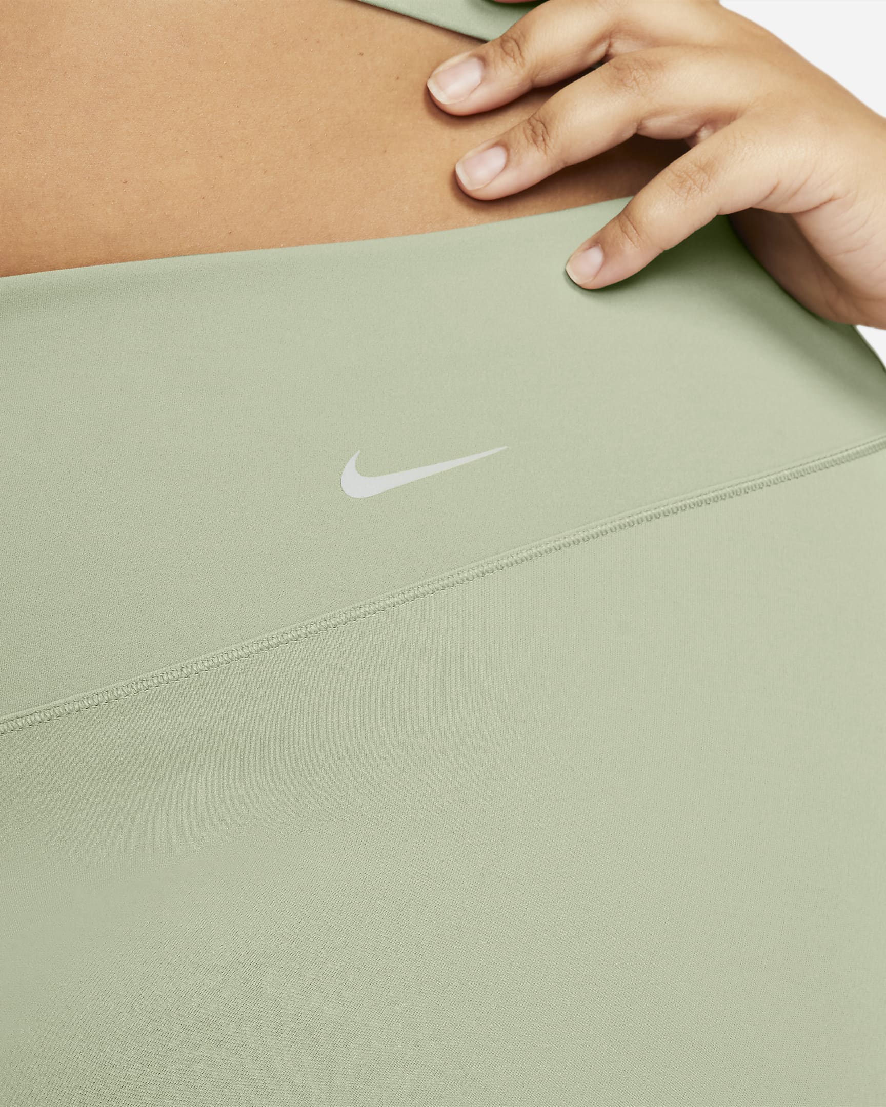 Nike Zenvy Women's Gentle-Support High-Waisted Cropped Leggings (Plus Size) - Oil Green/Black