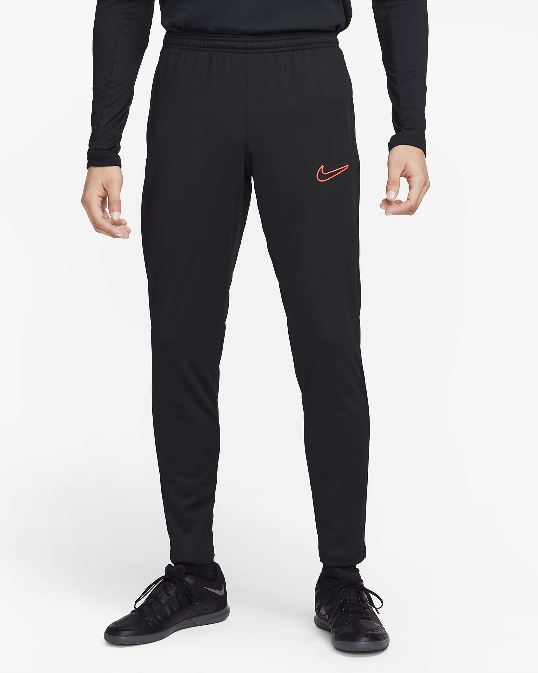 Nike Dri-FIT Academy Men's Zip Football Pants - Black/Black/Bright Crimson