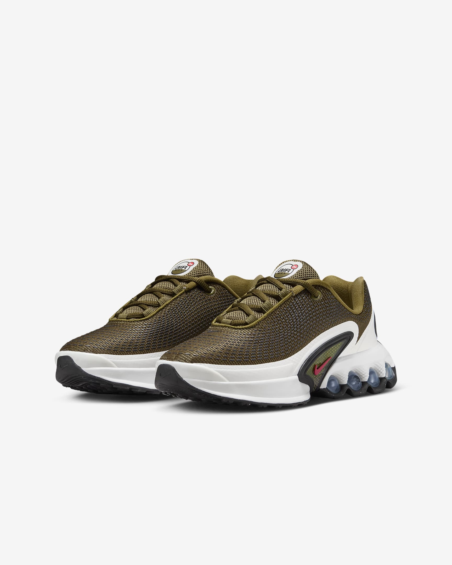 Nike Air Max Dn Older Kids' Shoes - Olive Flak/Black/Olive Flak/Gym Red