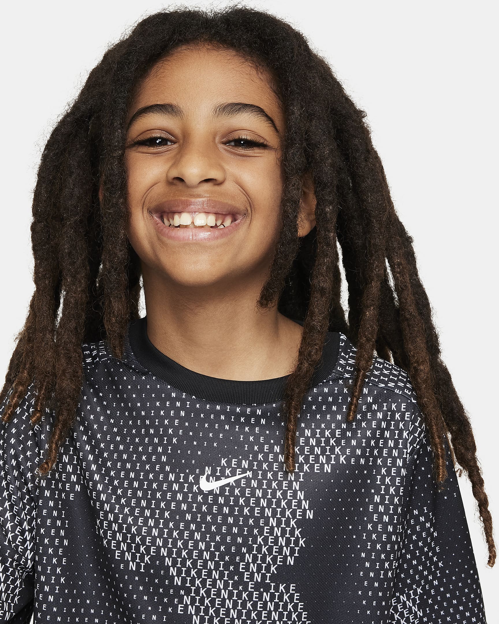 Nike Multi Older Kids' (Boys') Dri-FIT Short-Sleeve Top - Black/White