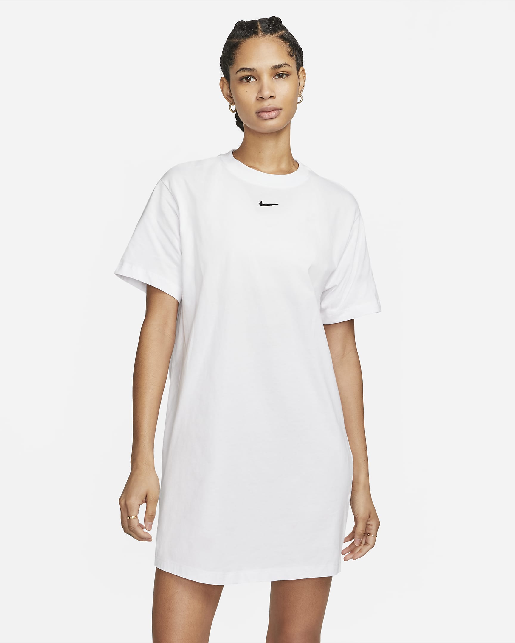 Robe t-shirt oversize Nike Sportswear Chill Knit pour femme - Blanc/Noir