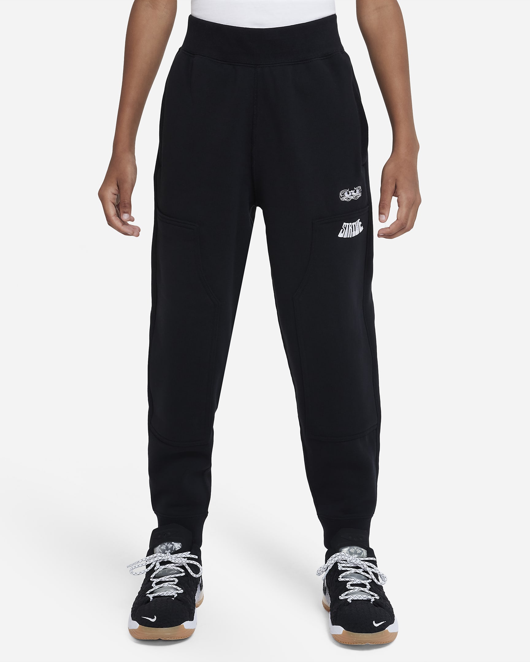 LeBron Big Kids' (Boys') Basketball Pants - Black/Black