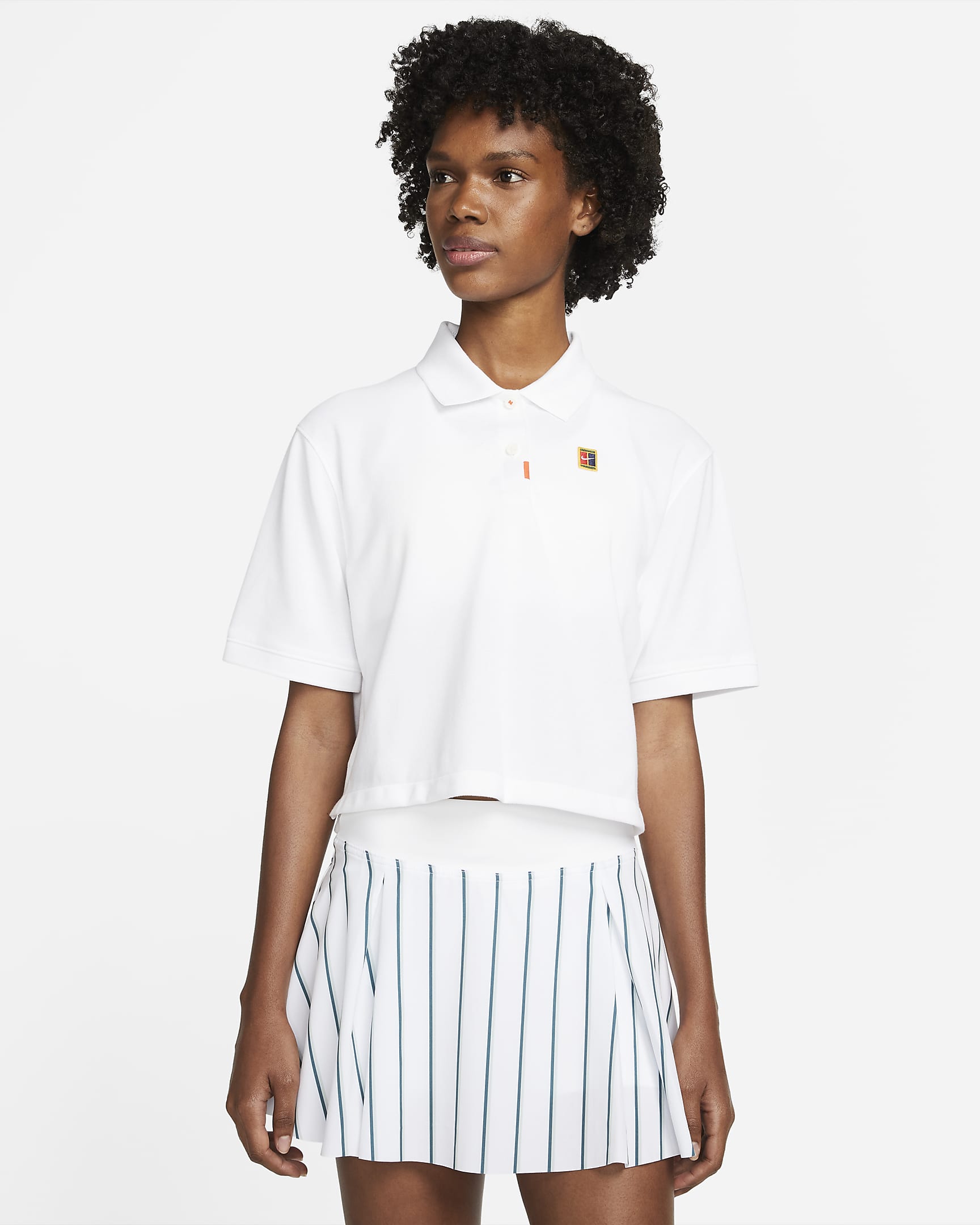 Polo para mujer The Nike Polo - Blanco/Naranja brillante