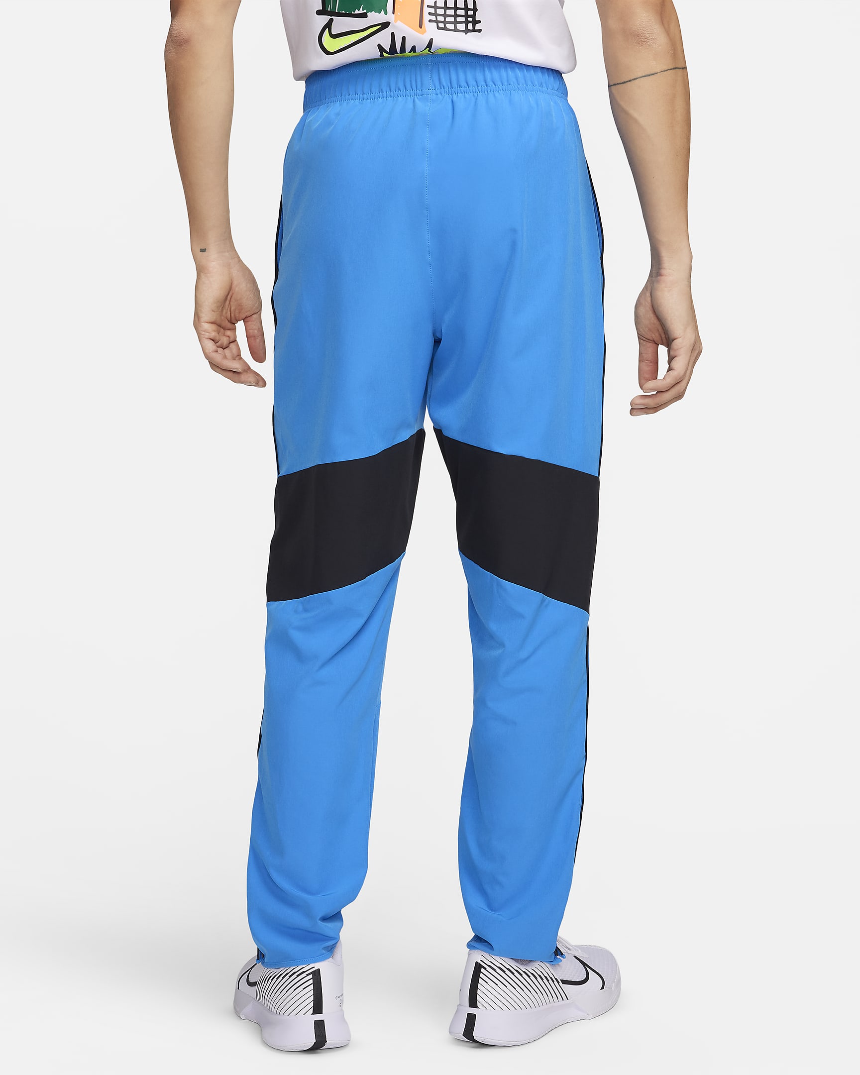 NikeCourt Advantage Men's Dri-FIT Tennis Trousers - Light Photo Blue/Black/White