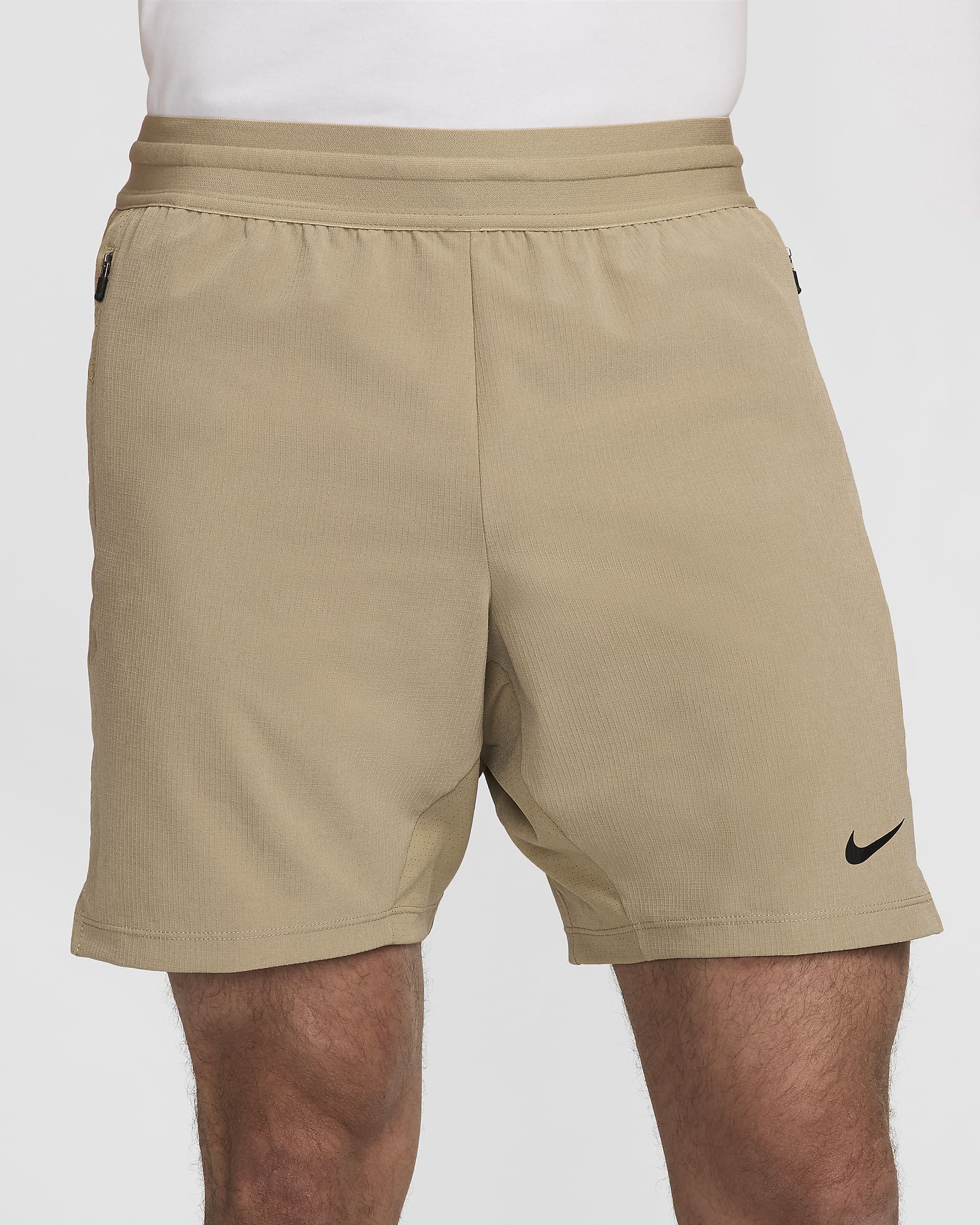 Ungefütterte Nike Flex Rep 4.0 Dri-FIT-Fitnessshorts für Herren (ca. 18 cm) - Khaki/Schwarz/Schwarz