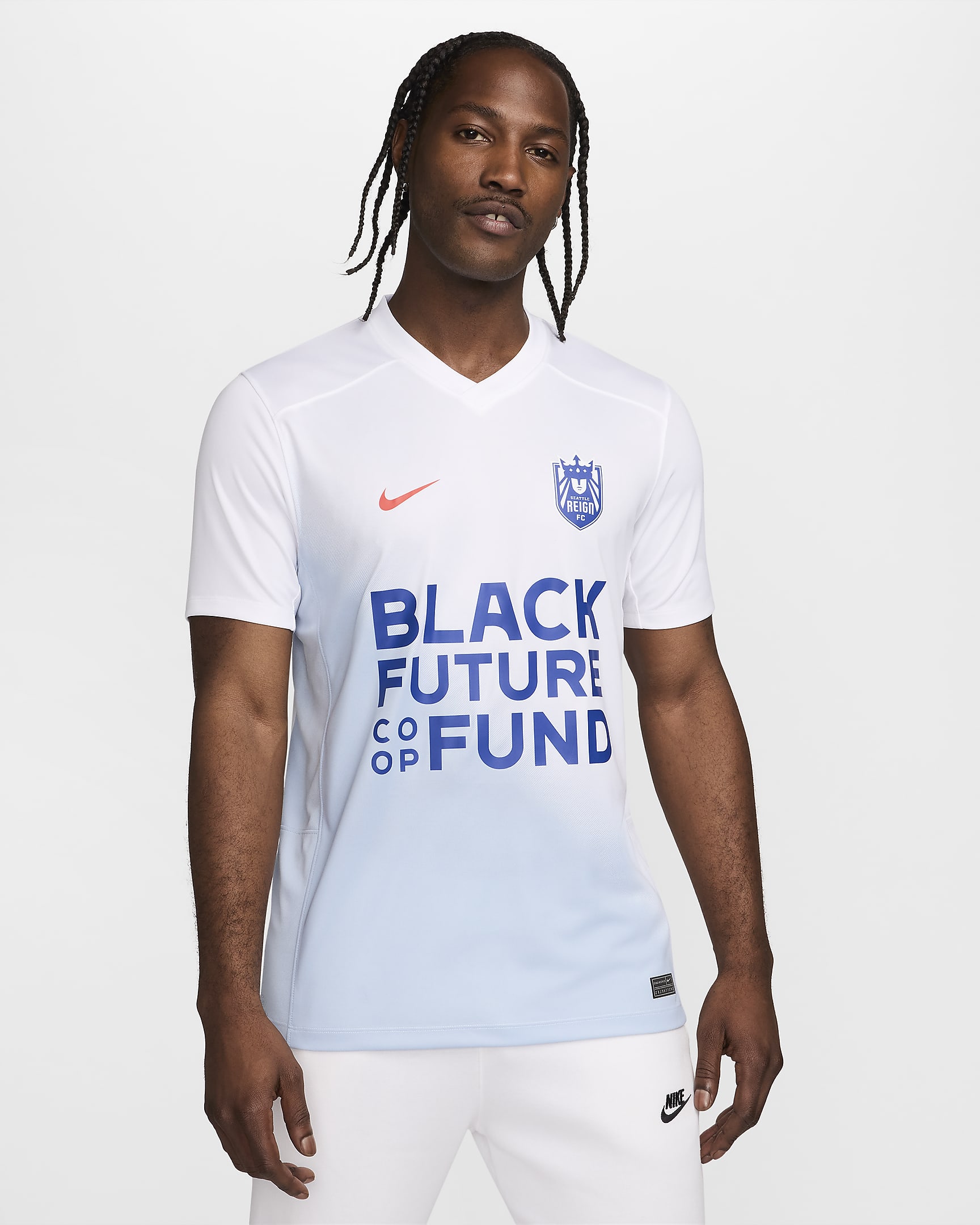 Jersey Nike Dri-FIT de la NWSL replica del Seattle Reign visitante 2024 Stadium para hombre - Blanco