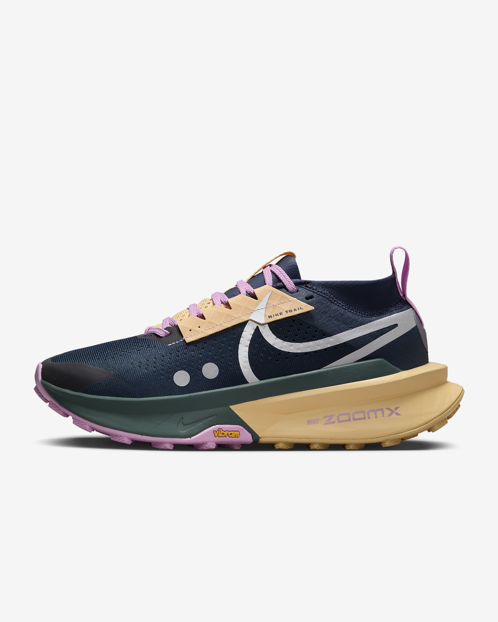 Nike Zegama 2 Traillaufschuh (Damen) - Armory Navy/Celestial Gold/Vintage Green/Metallic Silver