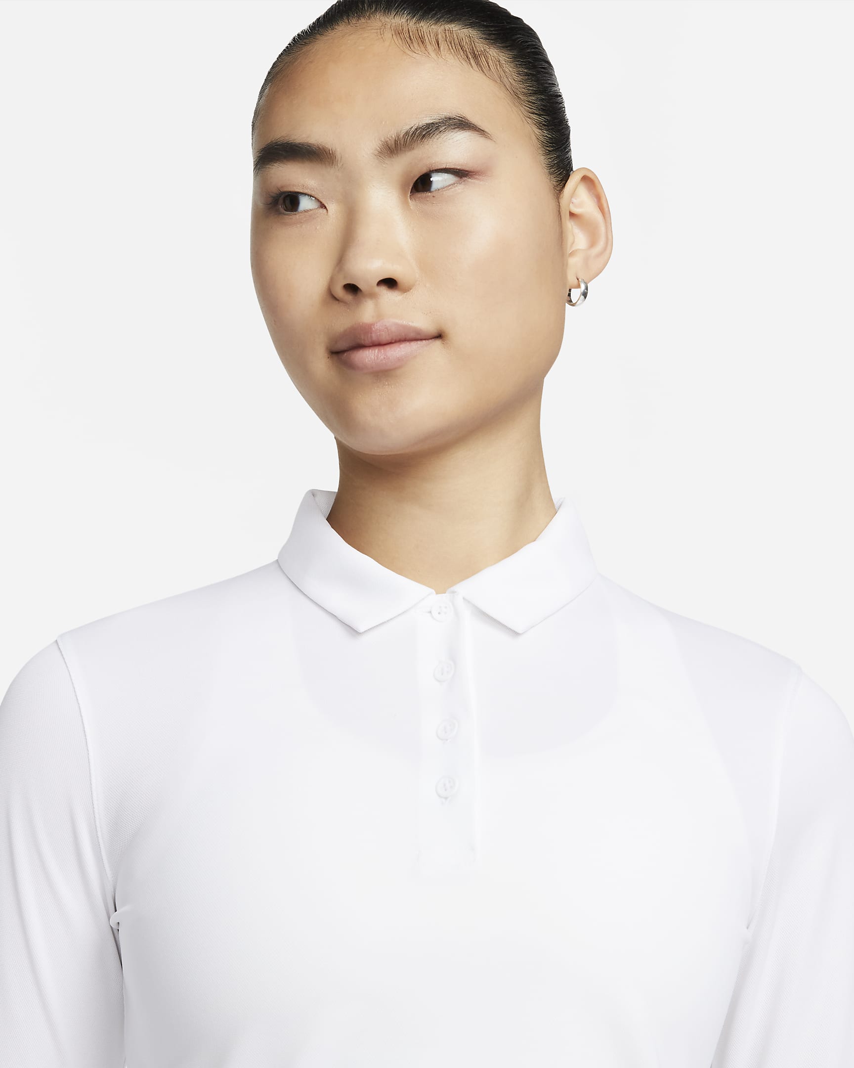 Nike Dri-FIT Victory Women's Long-Sleeve Golf Polo - White/Black