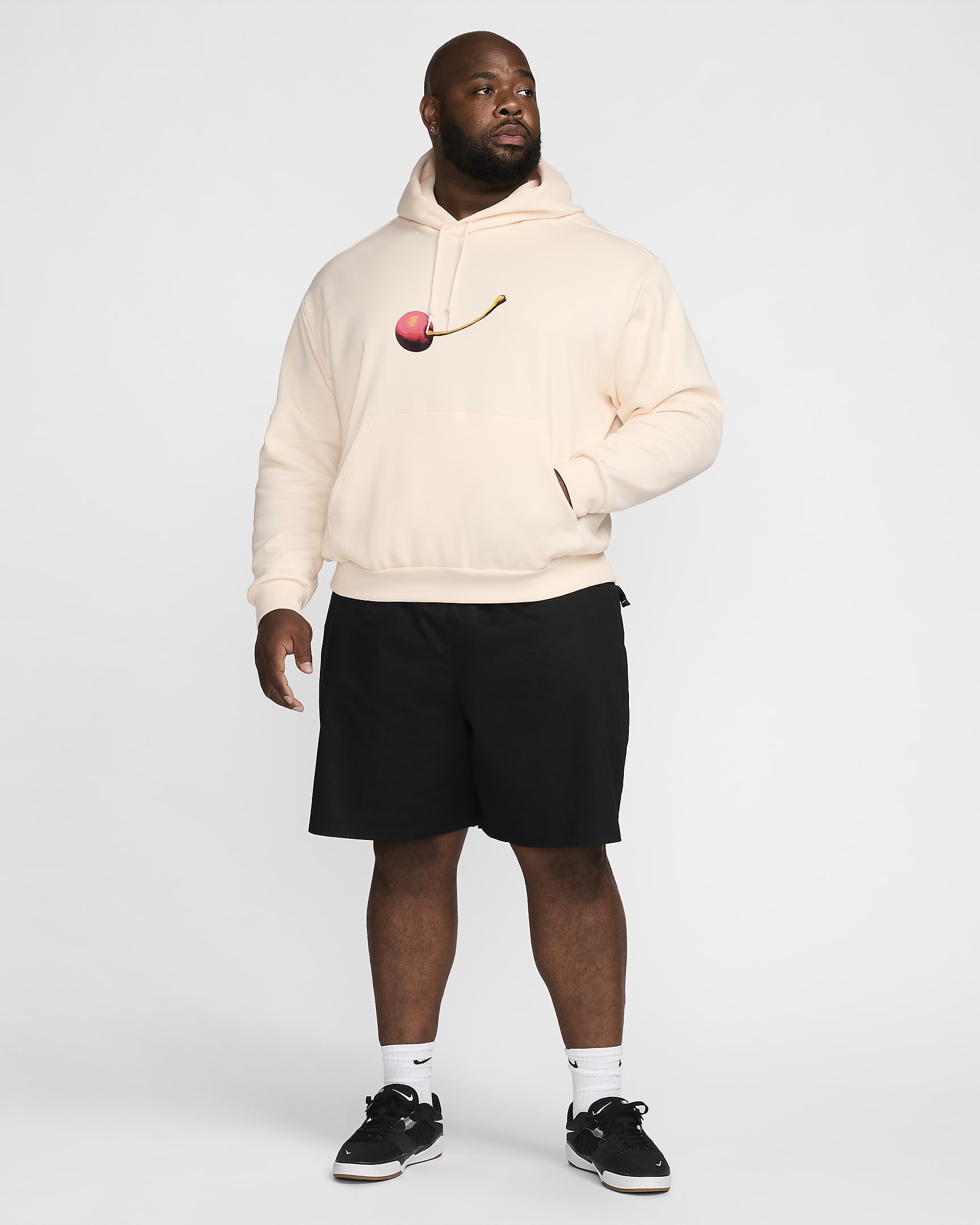 Nike SB Fleece Kapüşonlu Kaykay Sweatshirt'ü - Guava Ice/Beyaz