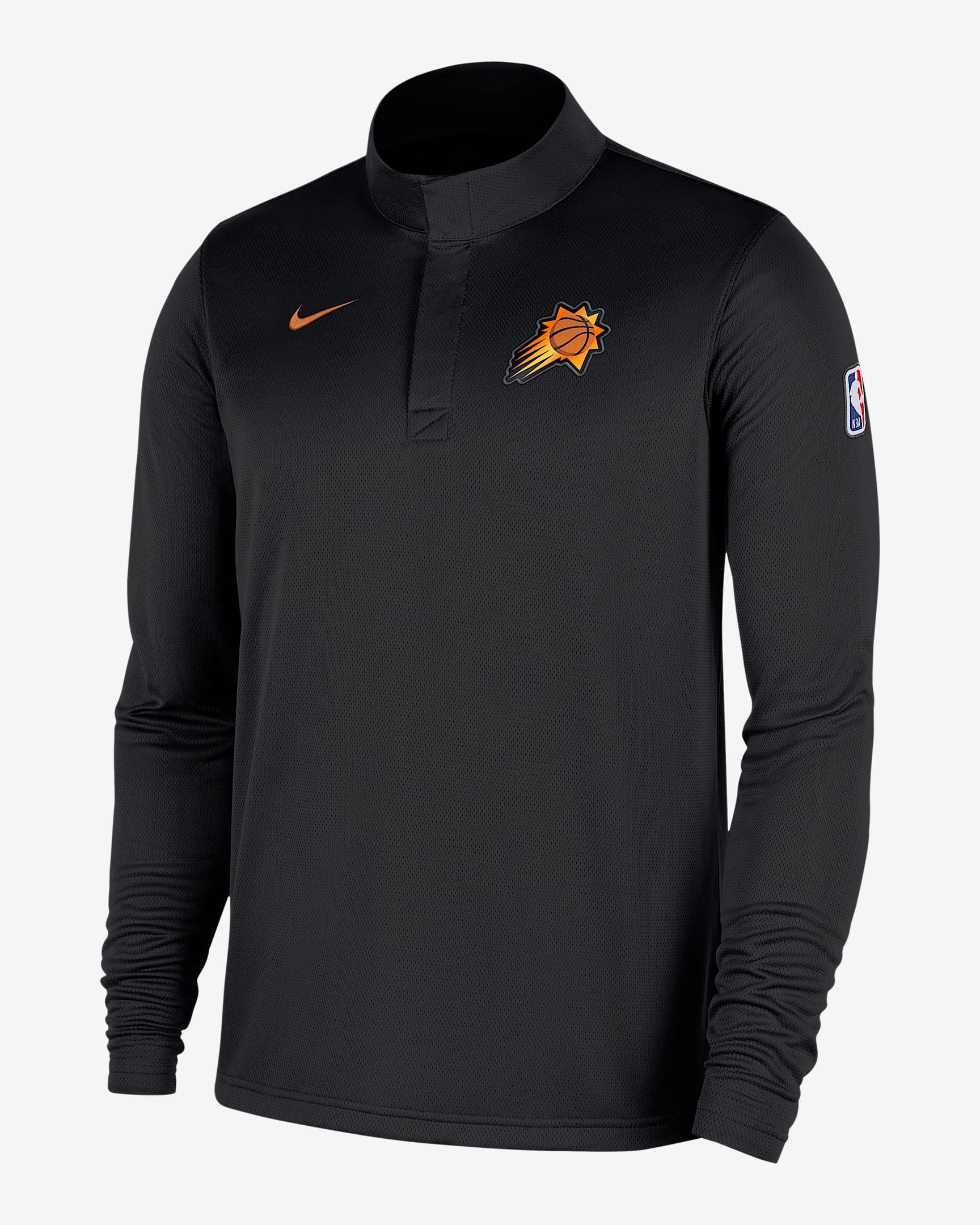 Phoenix Suns Men's Nike Dri-FIT NBA 1/4-Zip Long-Sleeve Top - Black/Clay Orange