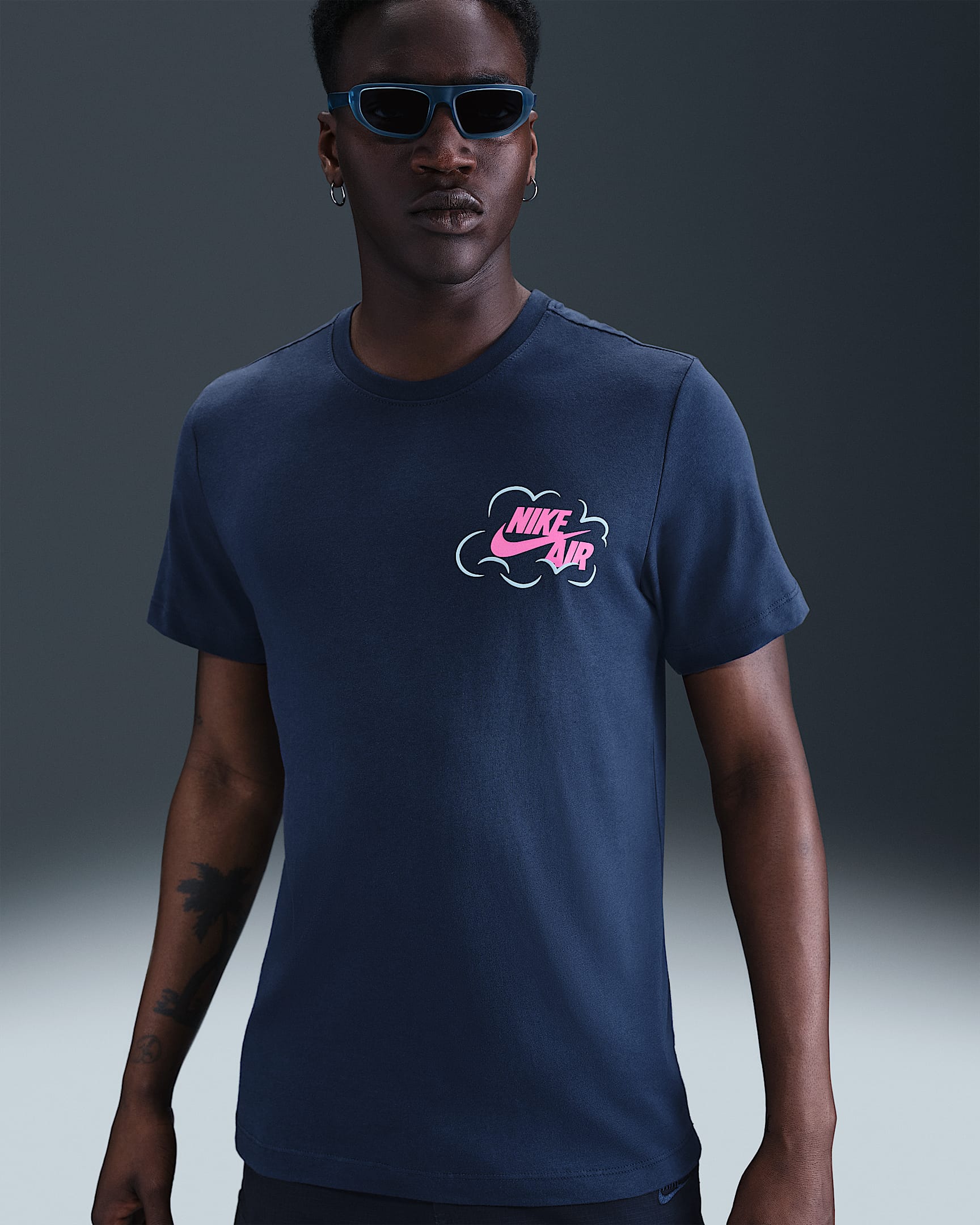 T-shirt Nike Sportswear – Uomo - Midnight Navy/Playful Pink