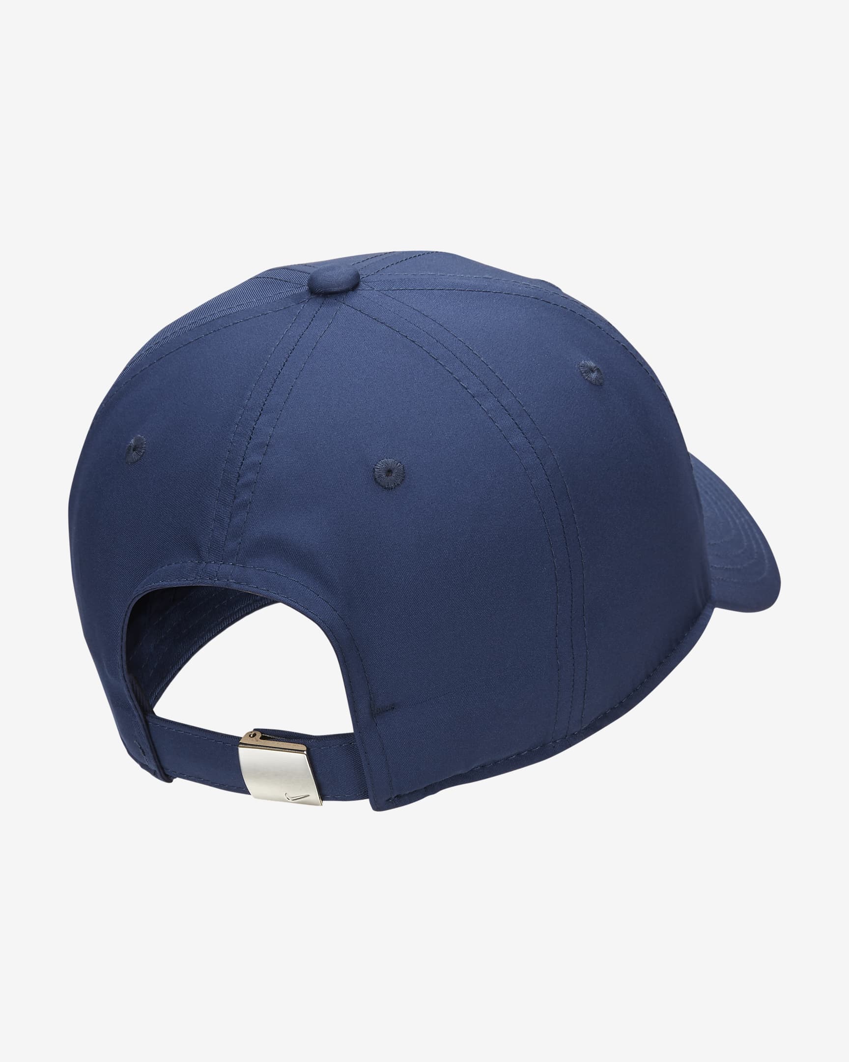 Nike Dri-FIT Club unstrukturierte Metall-Swoosh-Cap - Midnight Navy/Metallic Silver