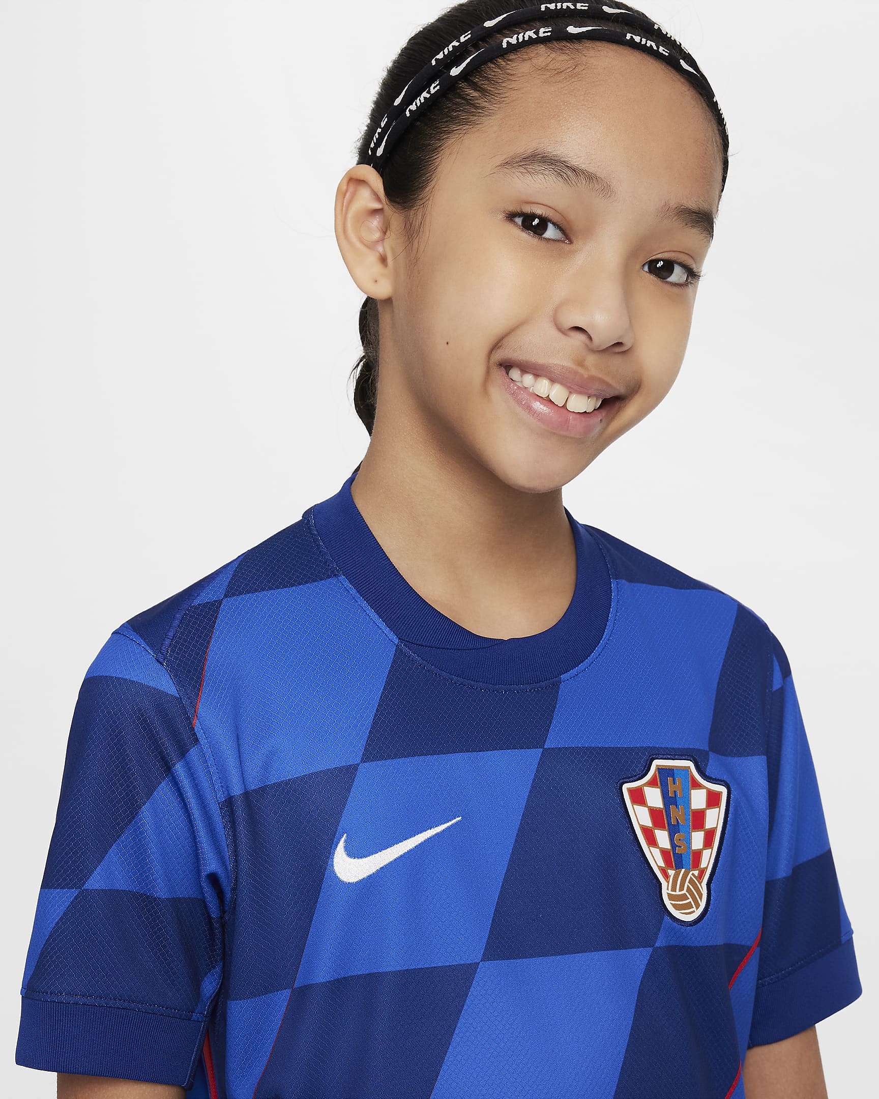 Maillot de foot replica Nike Dri-FIT Croatie 2024/25 Stadium Extérieur pour ado - Hyper Royal/Deep Royal Blue/University Red/Blanc