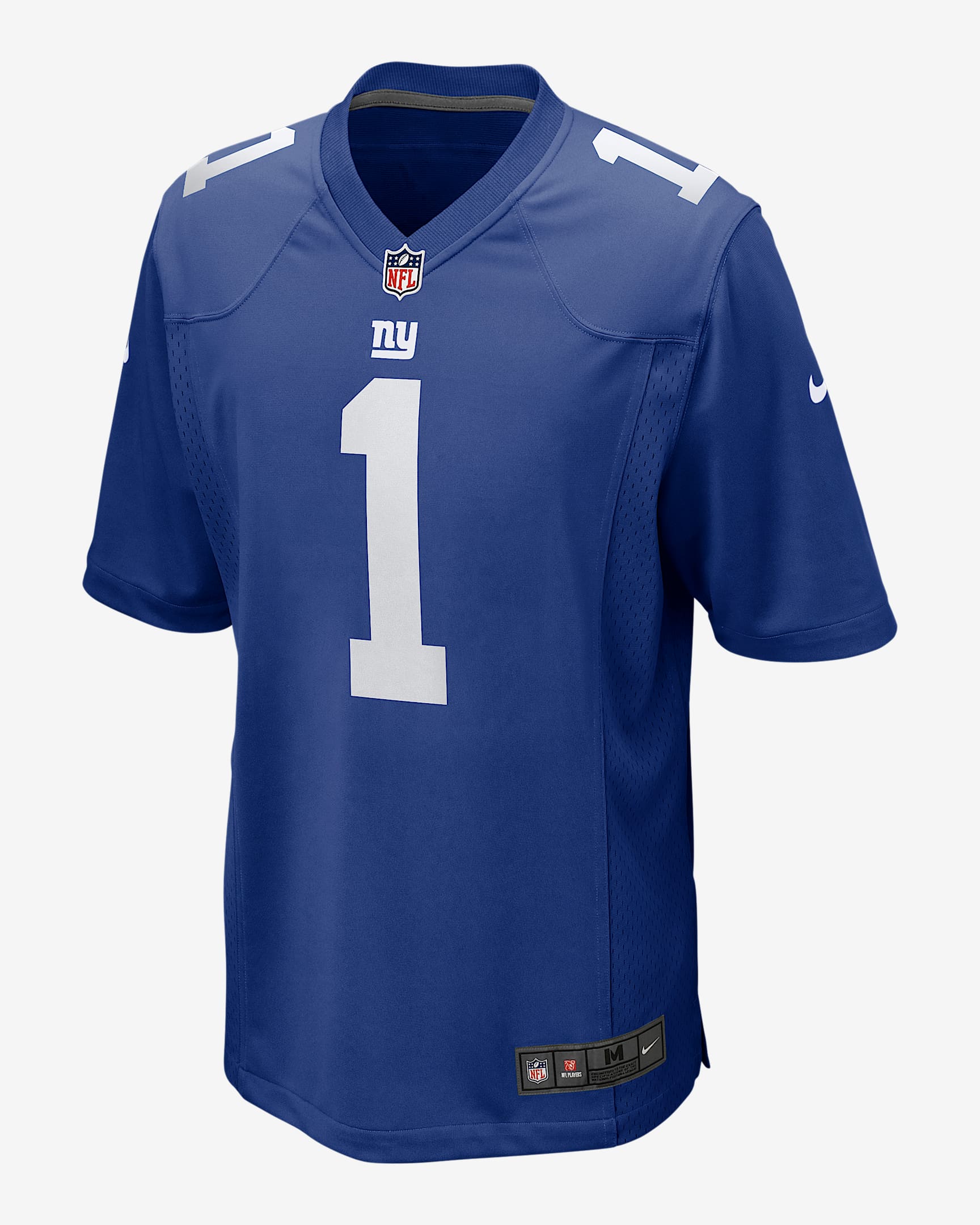 Malik Nabers #1 New York Giants Game On-Field Men's Jersey - Royal Blue