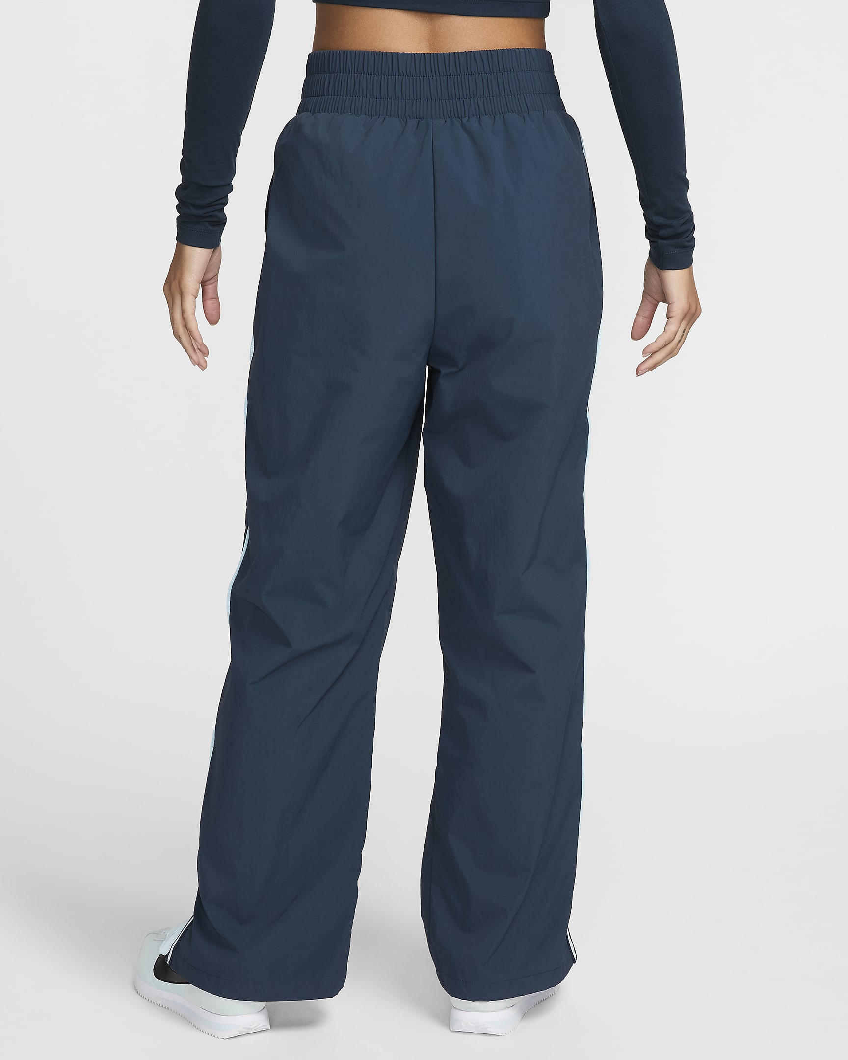 Nike Sportswear Collection Women's Mid-Rise Repel Asymmetrical-Waist Trousers - Armory Navy/Glacier Blue/White