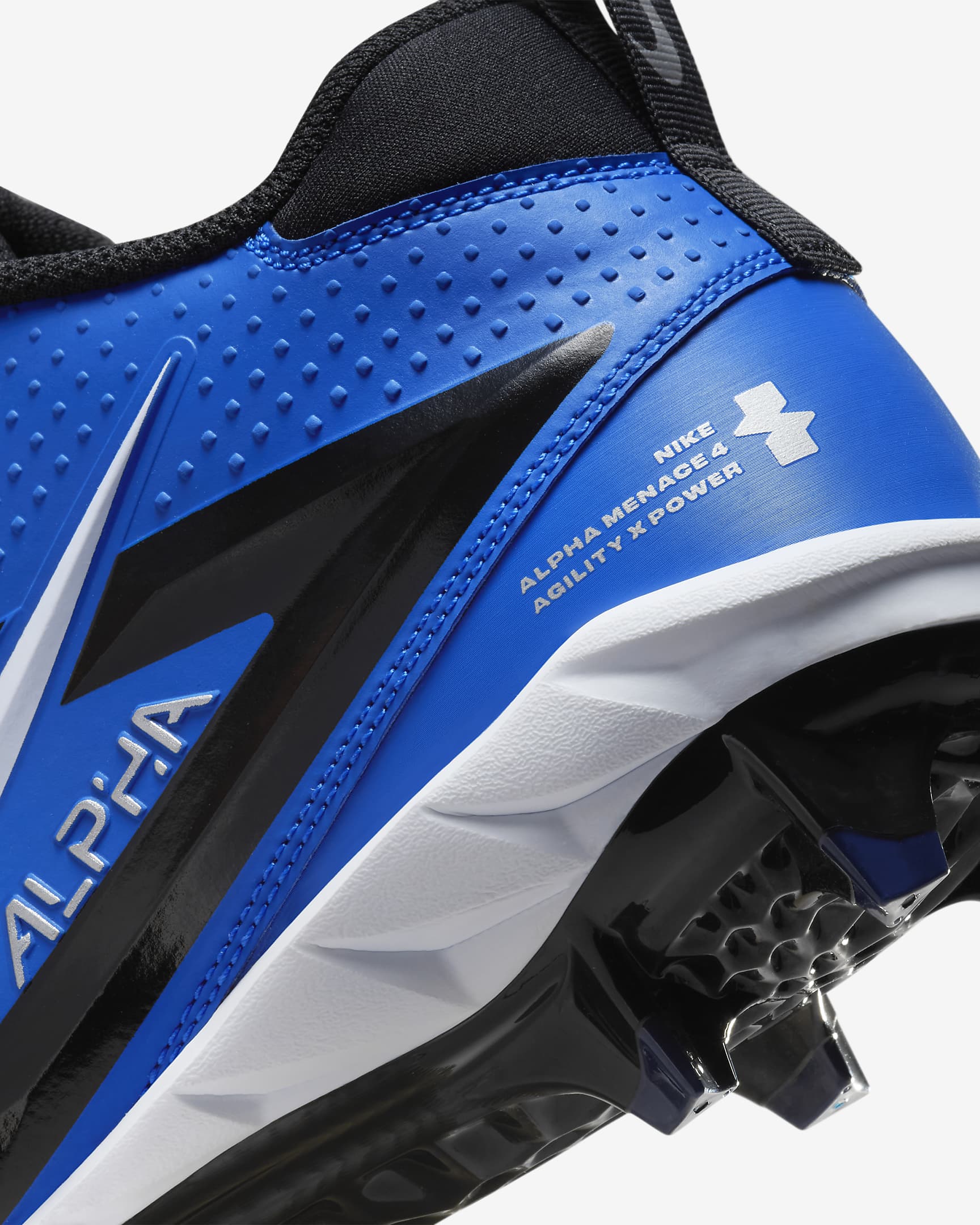 Nike Alpha Menace 4 Varsity Football Cleats - Hyper Royal/Metallic Silver/Midnight Navy/White