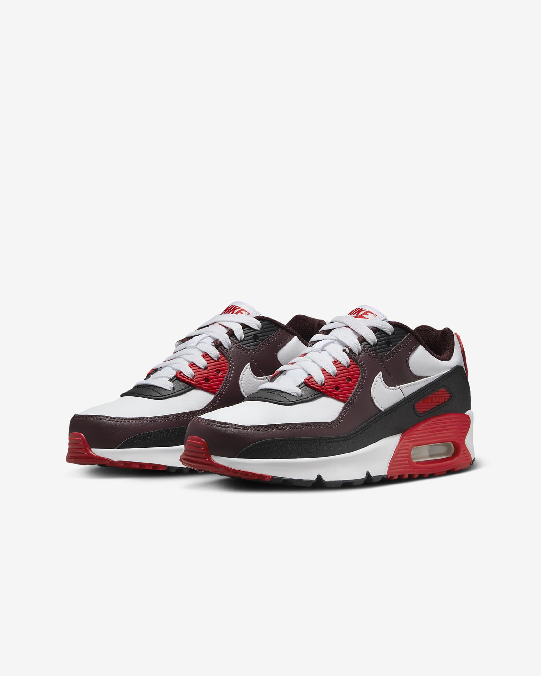 Tenis para niños grandes Nike Air Max 90 - Burdeos enérgico/Negro/Rojo universitario/Blanco