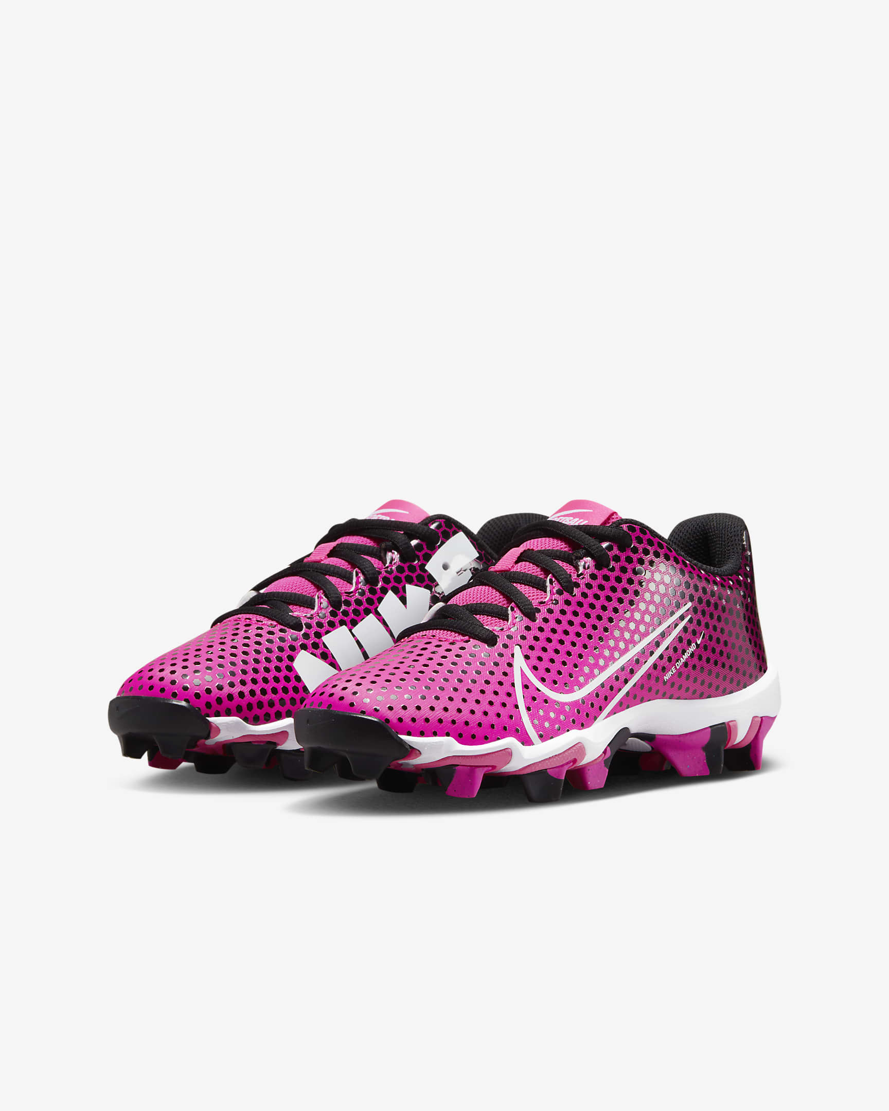 Nike Hyperdiamond 4 Keystone GG Big Kids' Softball Cleats - Black/Fierce Pink/White