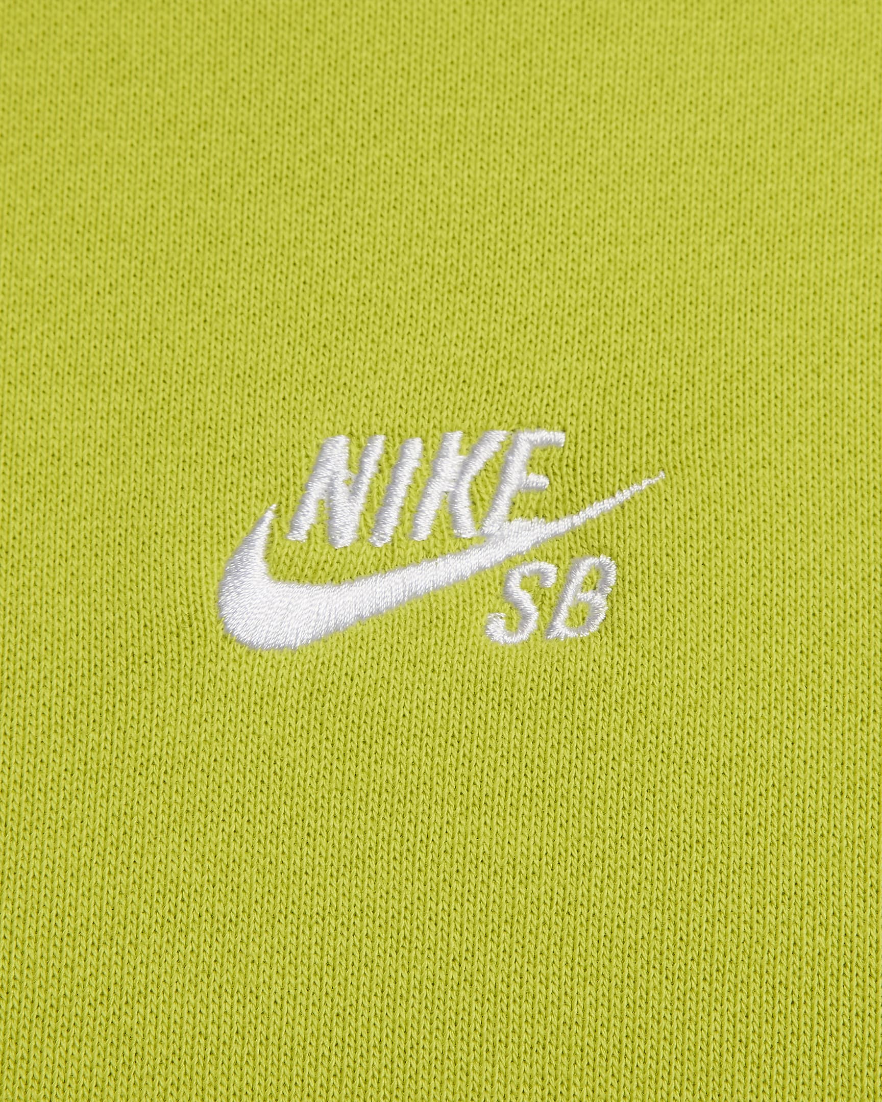 Nike SB skategenser i fleece med rund hals - Bright Cactus/Hvit