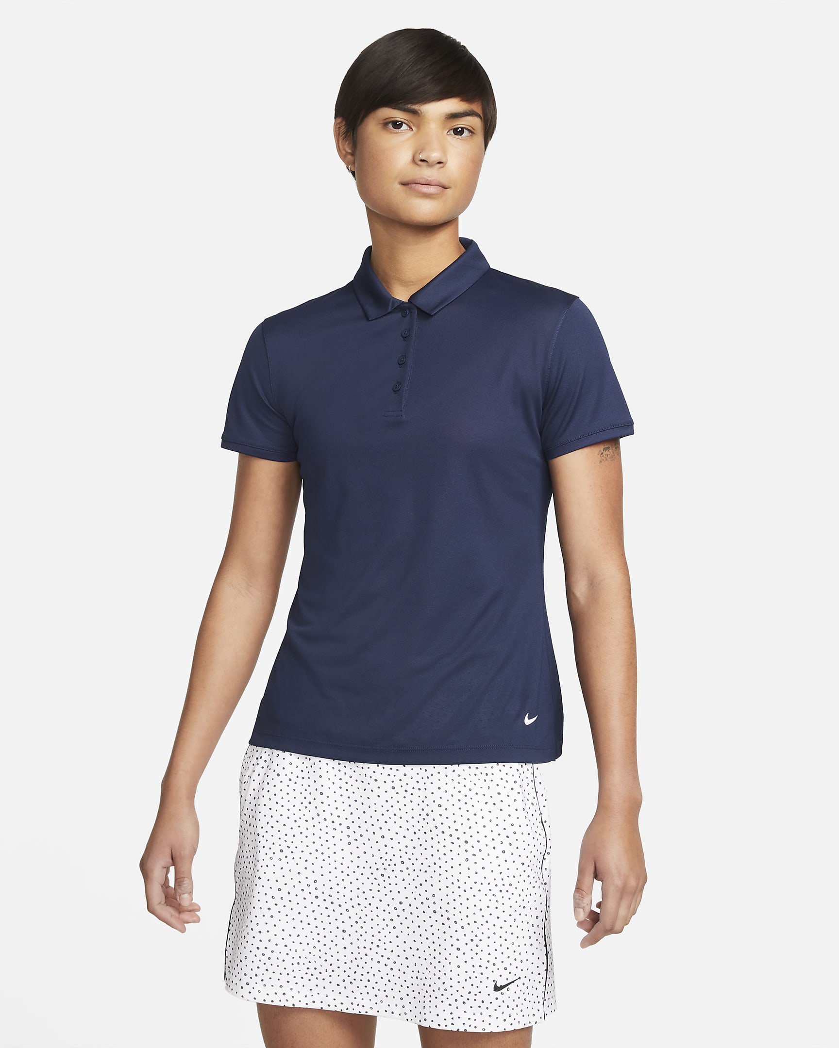 Nike Dri-FIT Victory Golf-Poloshirt für Damen - College Navy/Weiß