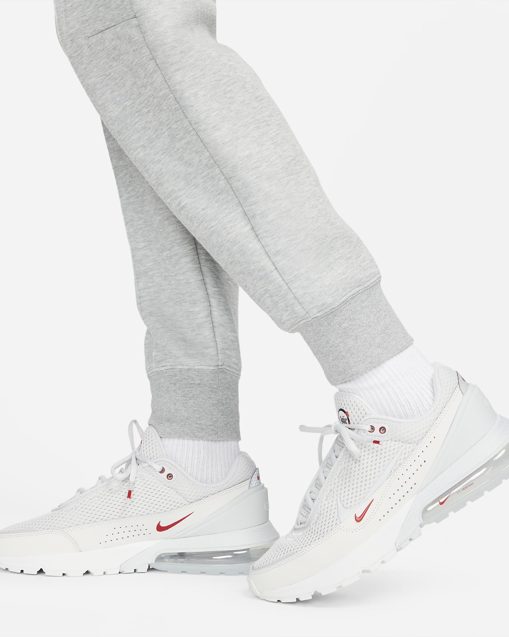 Nike Sportswear Tech Fleece Jogginghose mit mittelhohem Bund für Damen - Dark Grey Heather/Schwarz