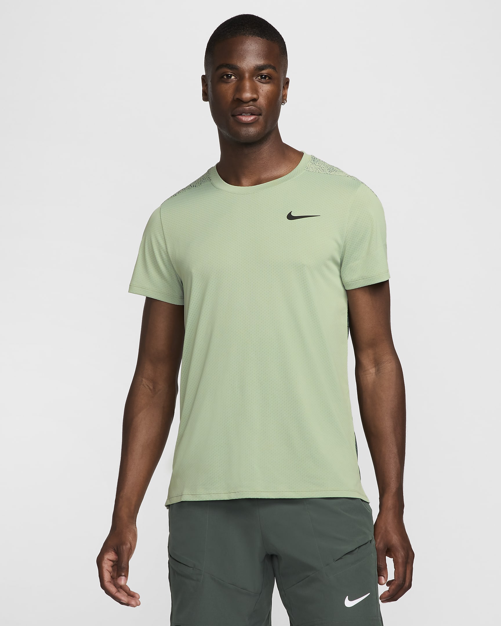 NikeCourt Slam Men's Dri-FIT Tennis Top - Jade Horizon/Black