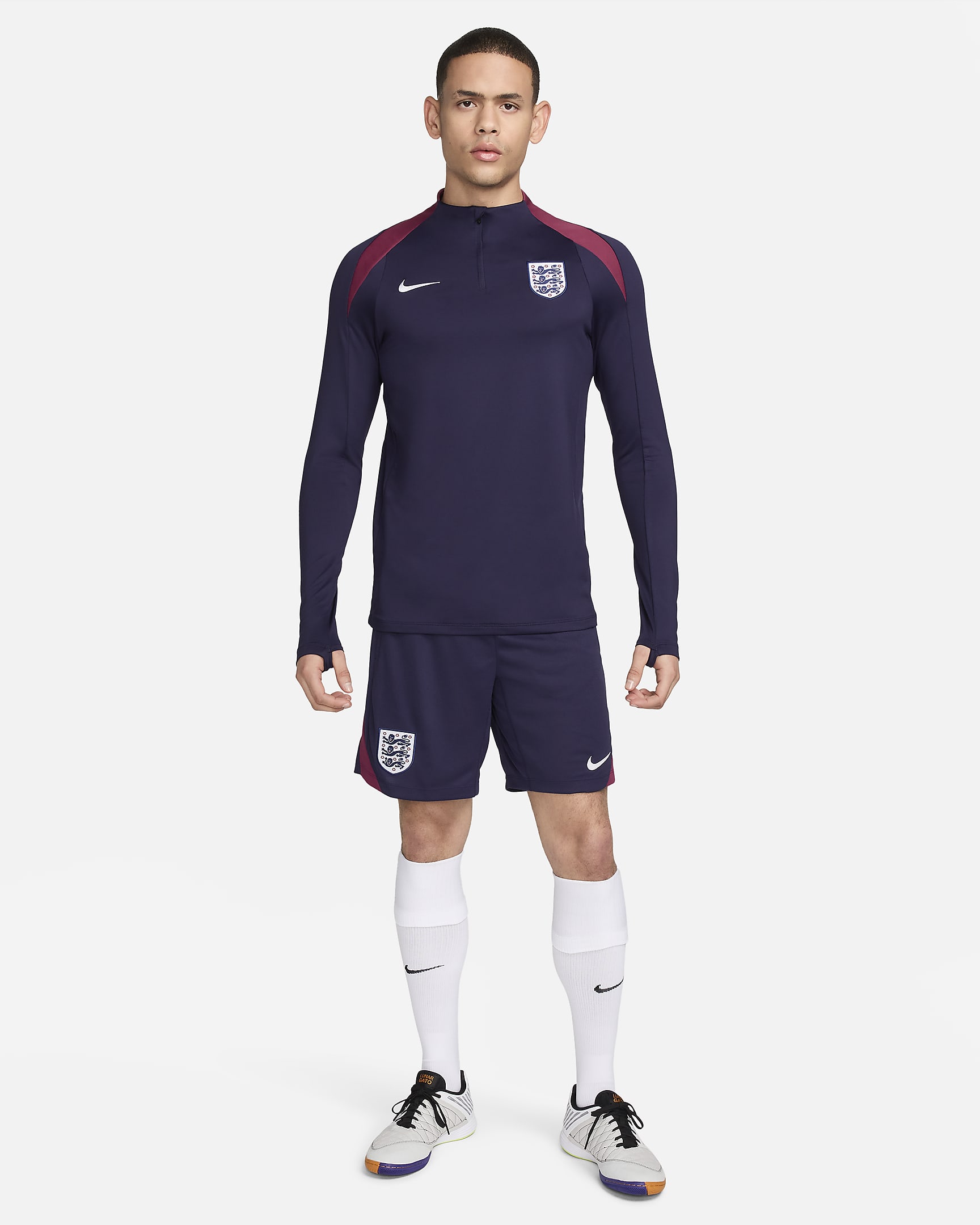 Haut d'entraînement de foot Nike Dri-FIT Angleterre Strike pour homme - Purple Ink/Rosewood/Blanc