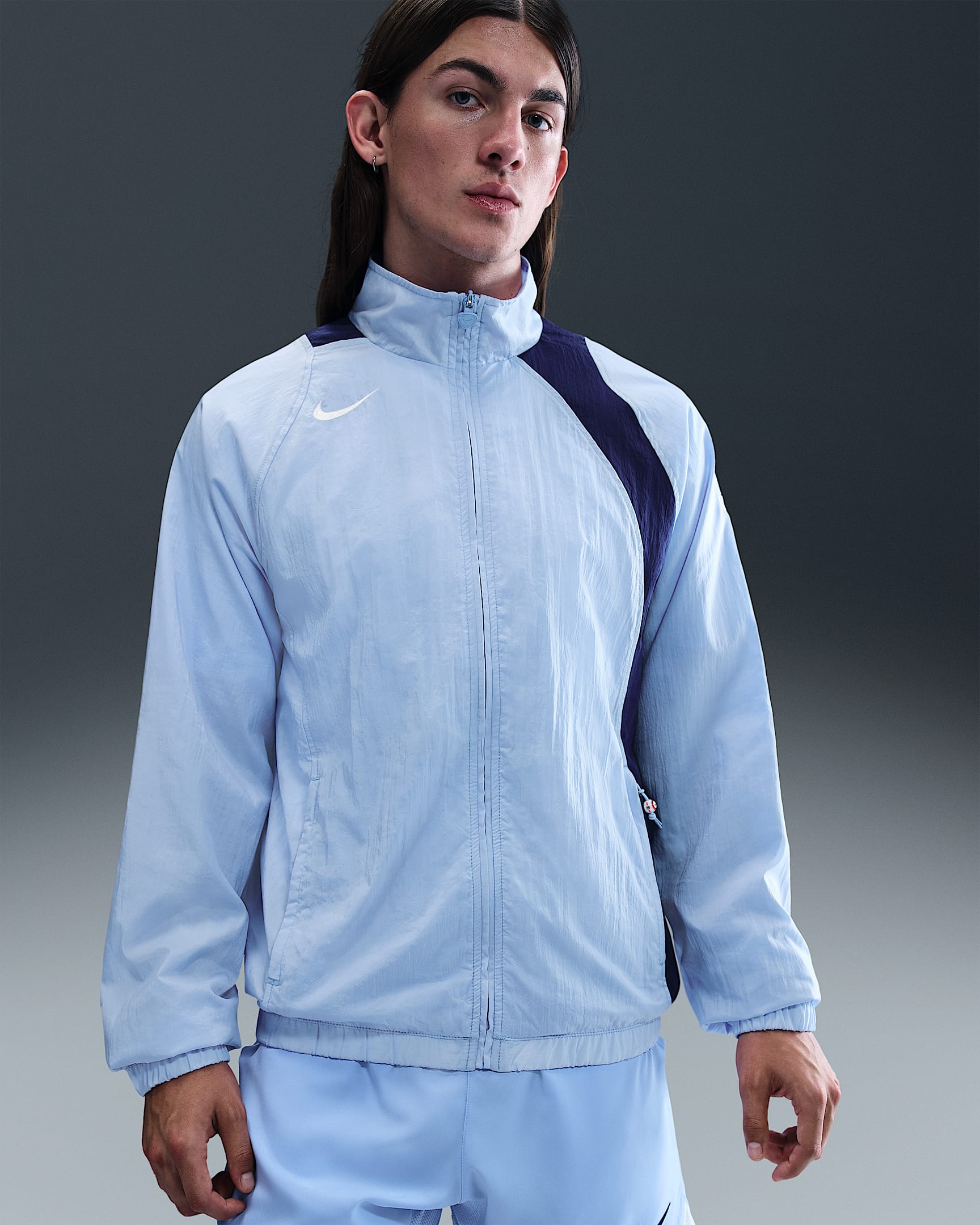Nike Total 90 Men's Repel Football Tracksuit Jacket - Aluminium/Blue Void/Sail