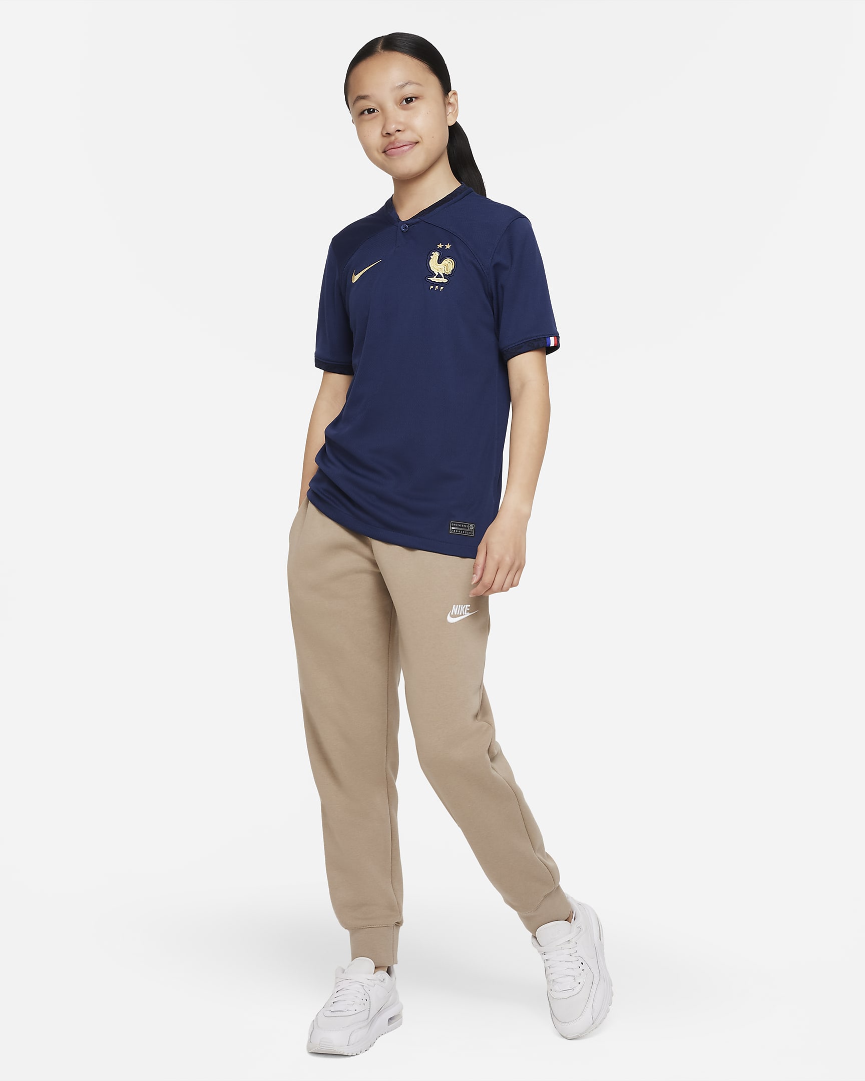 FFF 2022/23 Stadium Home Older Kids' Nike Dri-FIT Football Shirt. Nike SI