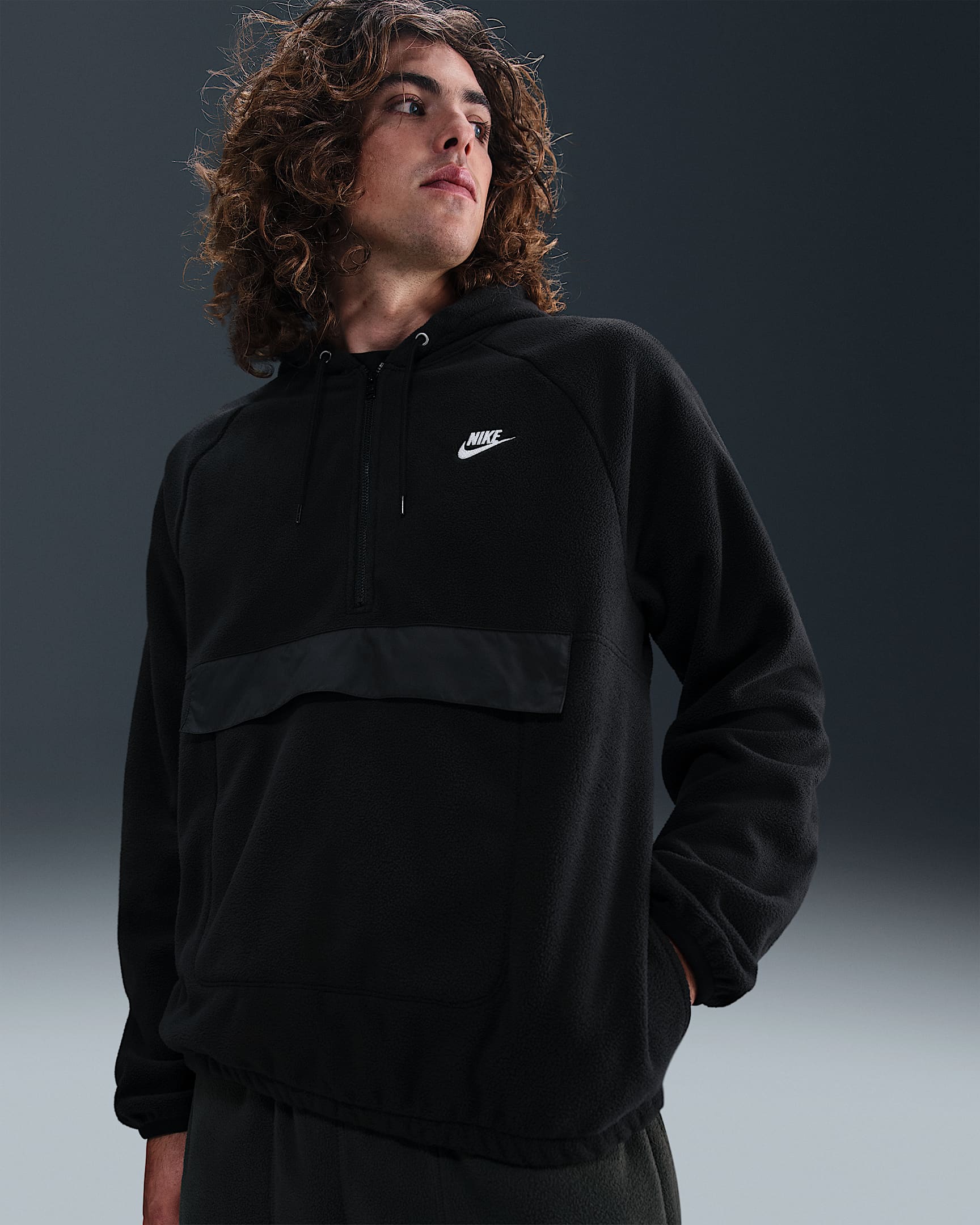 Nike Sportswear Club Men's Winterized Top - Black/White