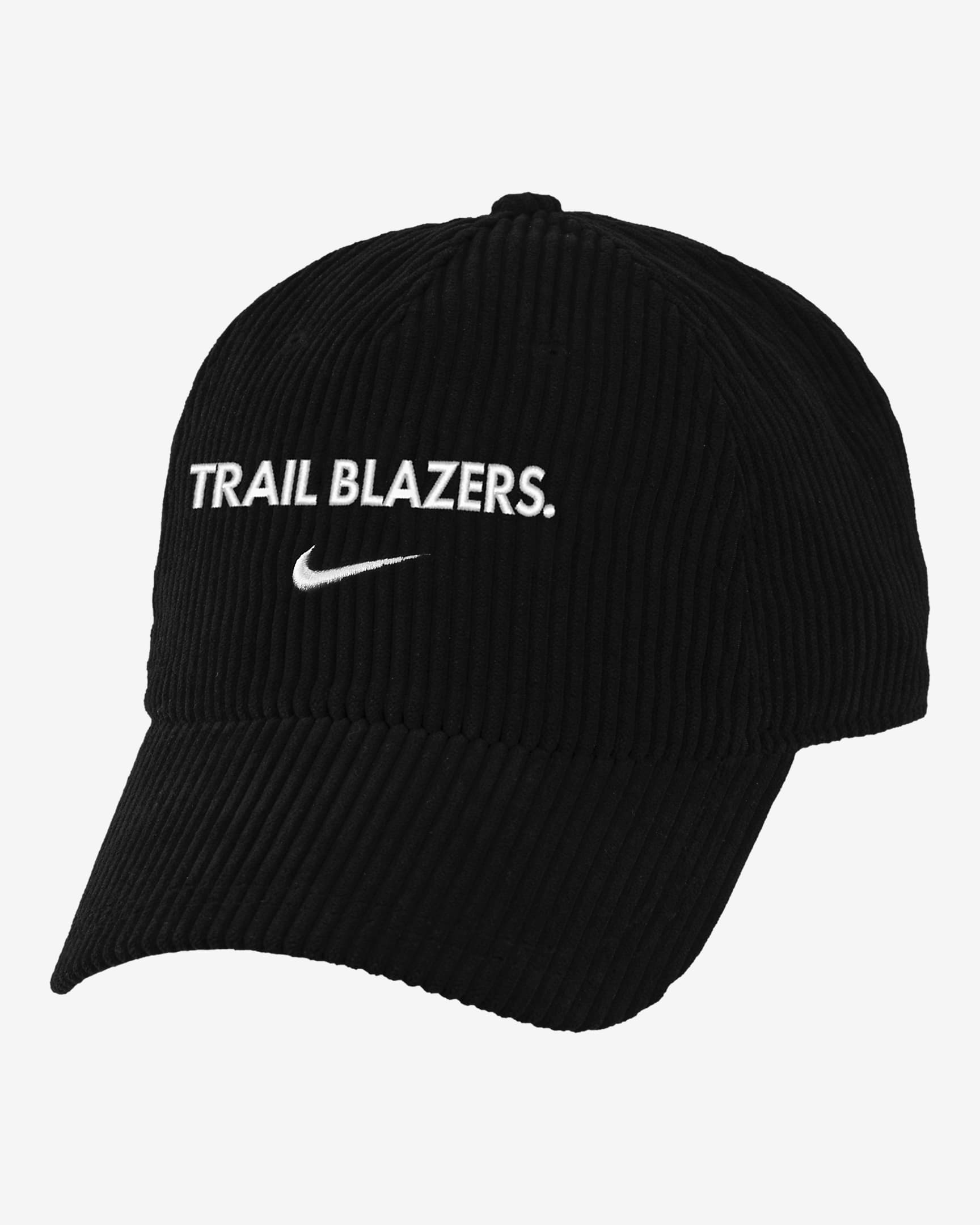 Gorra Campus Nike de pana de la NBA Portland Trail Blazers Icon Edition - Negro