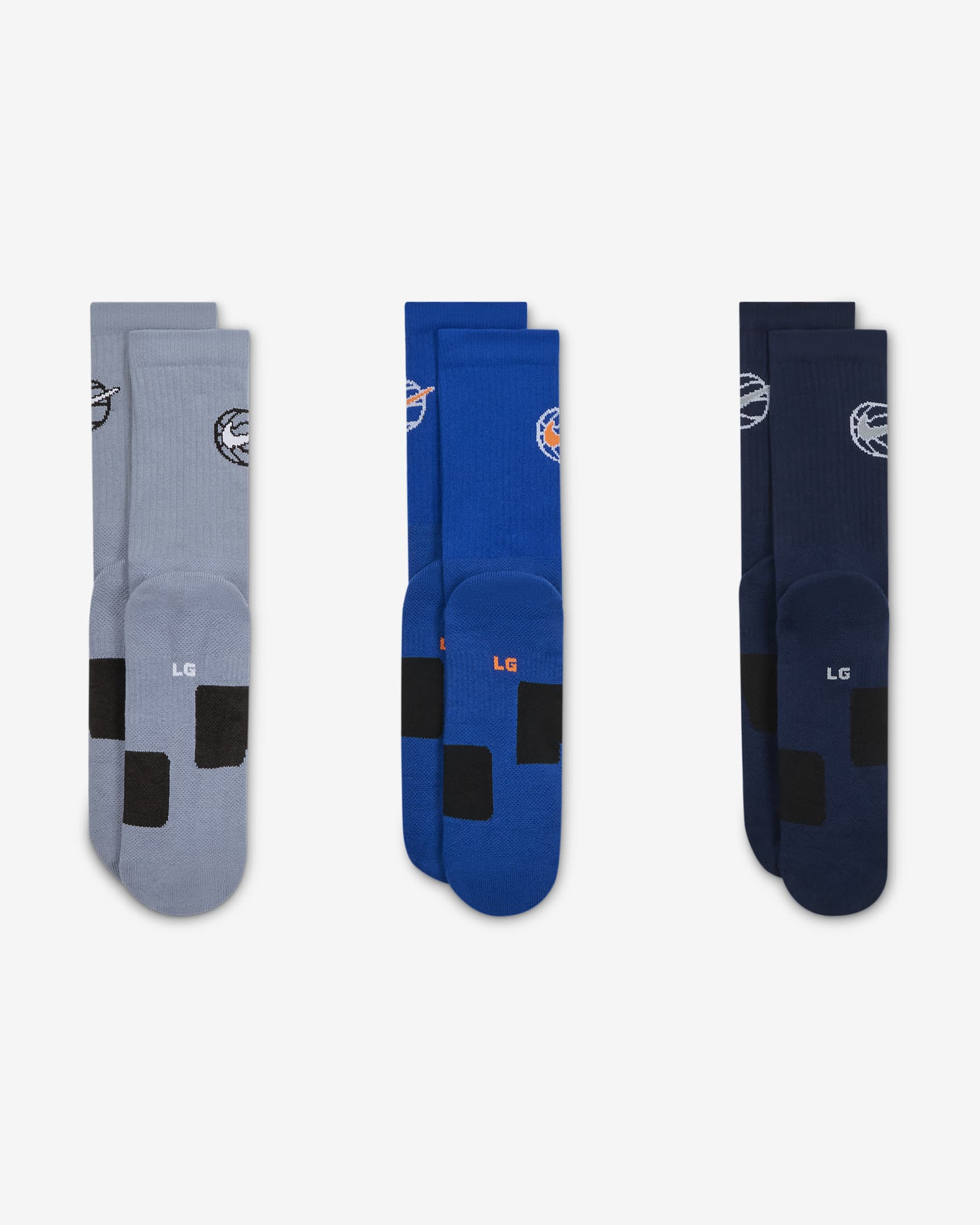 Nike Everyday Crew Basketball Socks (3 Pairs) - Multi-Colour