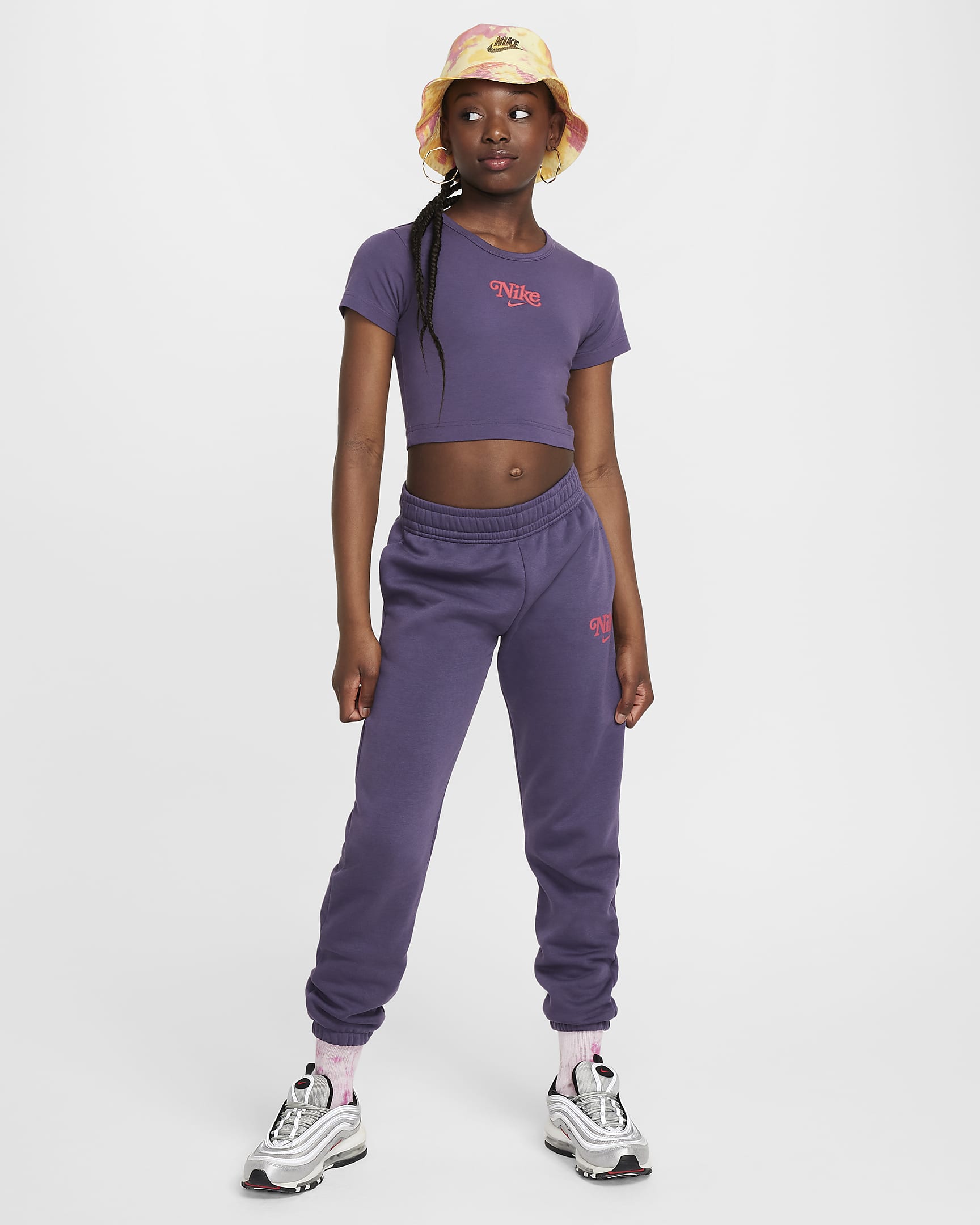 Nike Sportswear Girls' Cropped T-Shirt - Dark Raisin