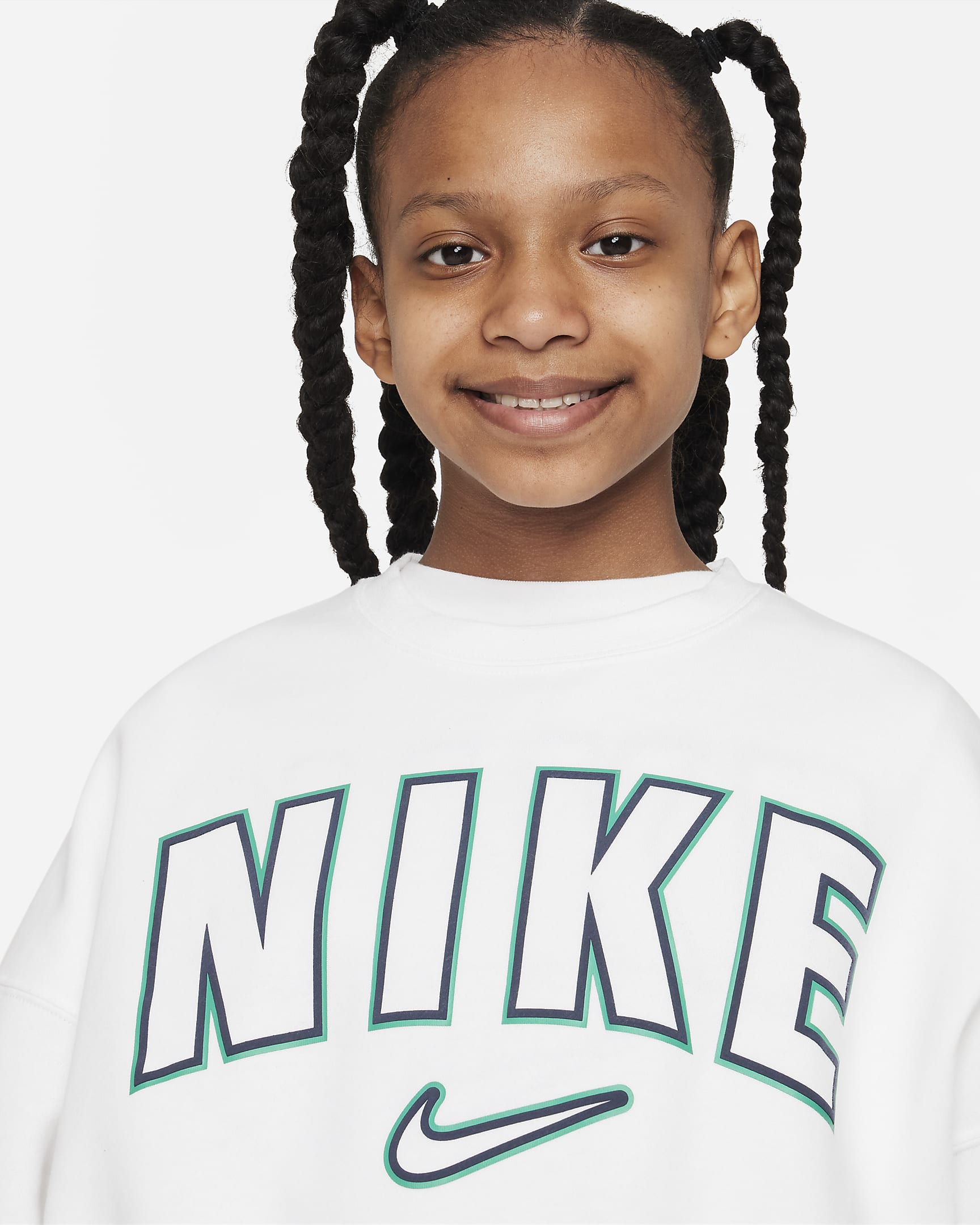 Nike Sportswear Older Kids' (Girls') Fleece Crew-Neck Sweatshirt. Nike SI