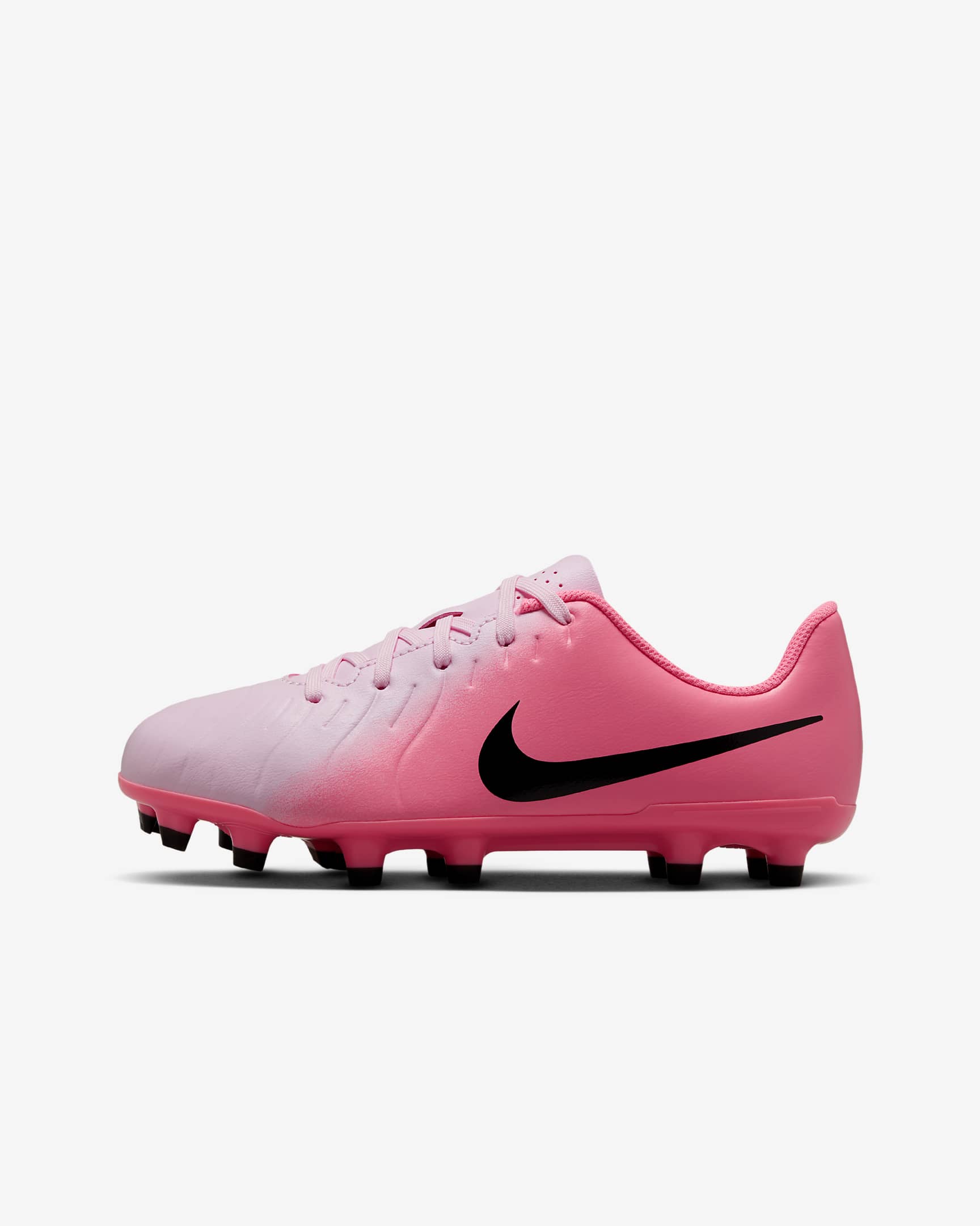 Nike Jr. Tiempo Legend 10 Club 小/大童 MG 低筒足球釘鞋 - Pink Foam/黑色