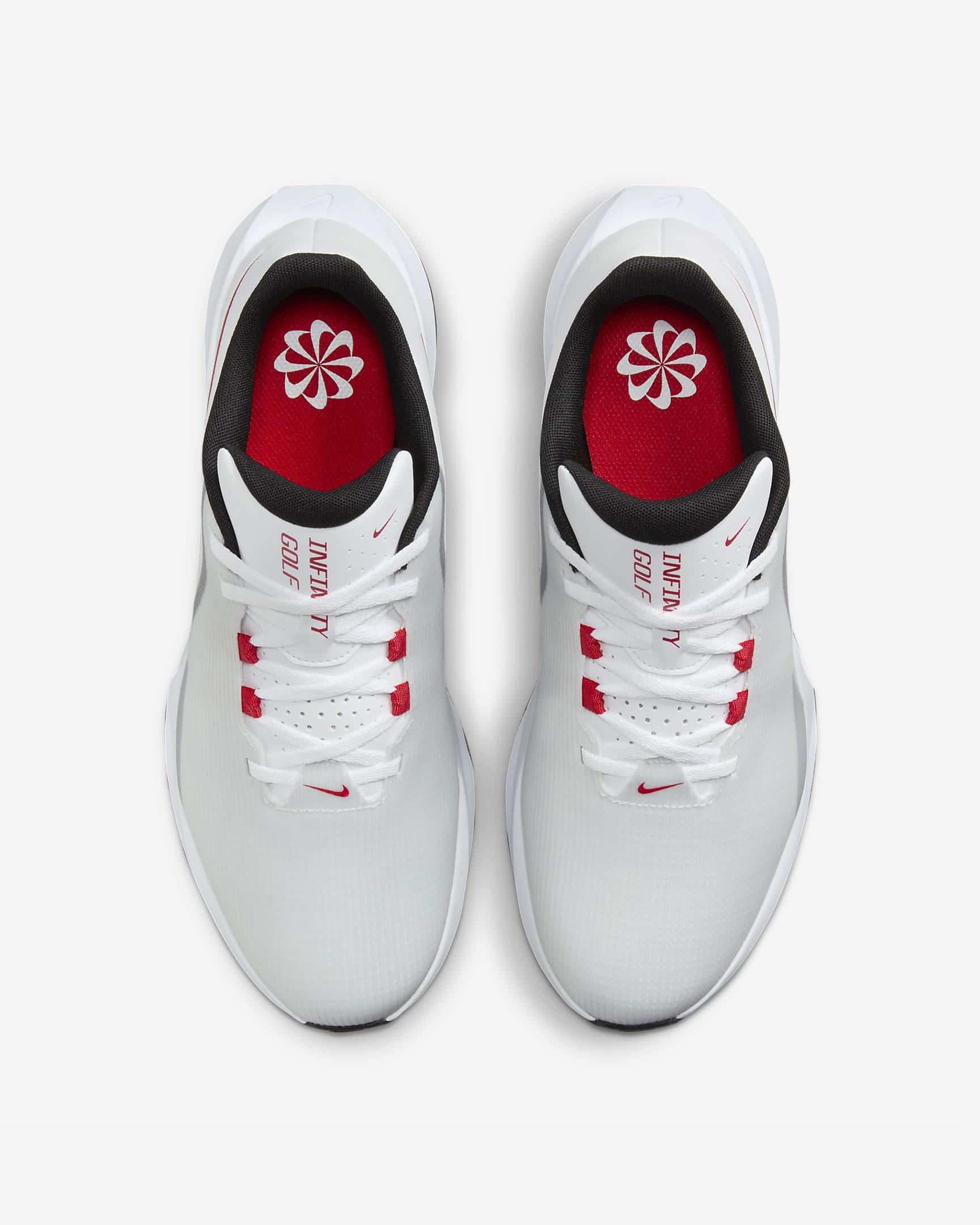 Nike Infinity G NN Zapatillas de golf - Blanco/Pure Platinum/Negro/University Red