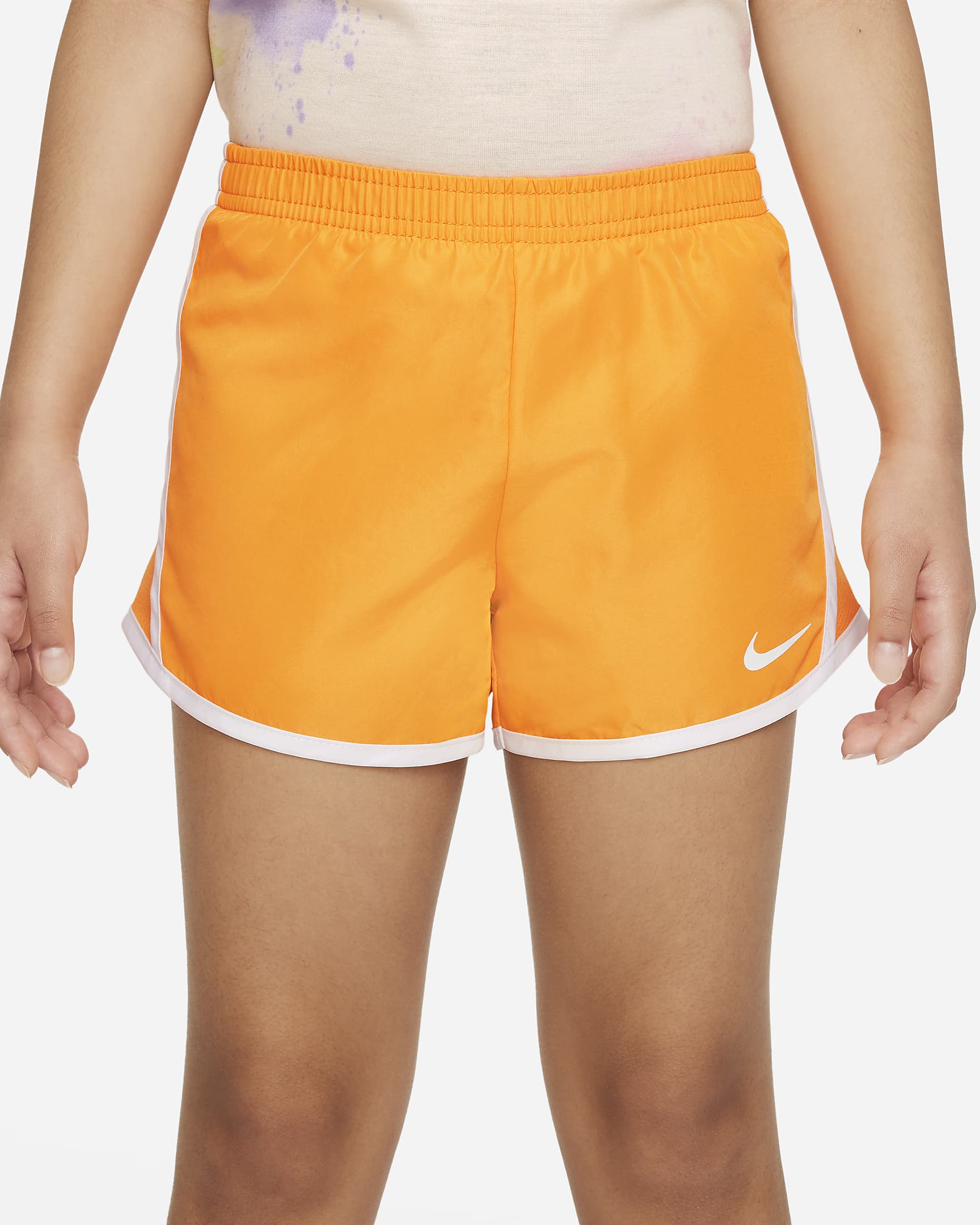 Nike Dri-FIT Tempo Little Kids' Shorts - Vivid Orange/White